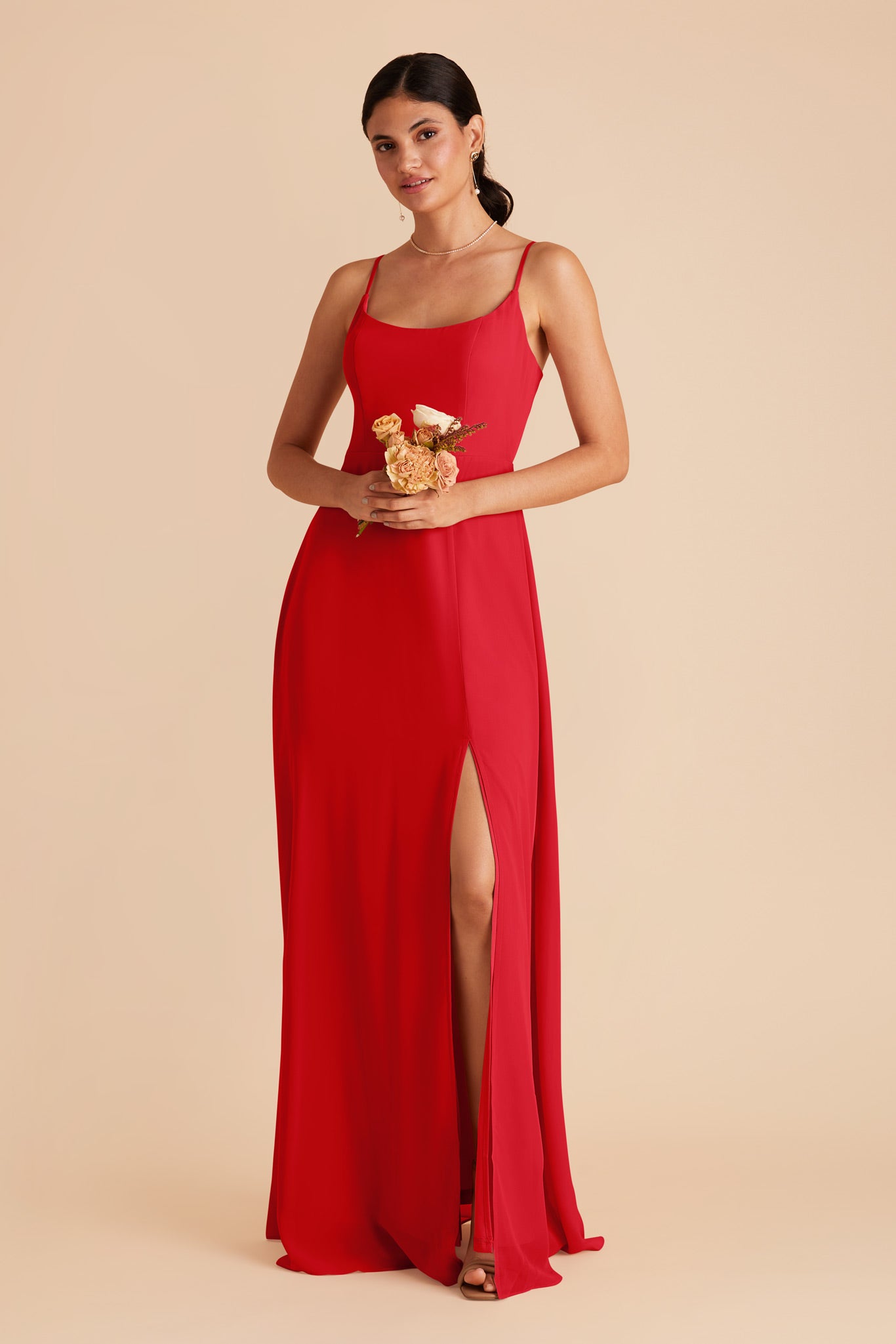 Ruby Red Amy Chiffon Dress by Birdy Grey