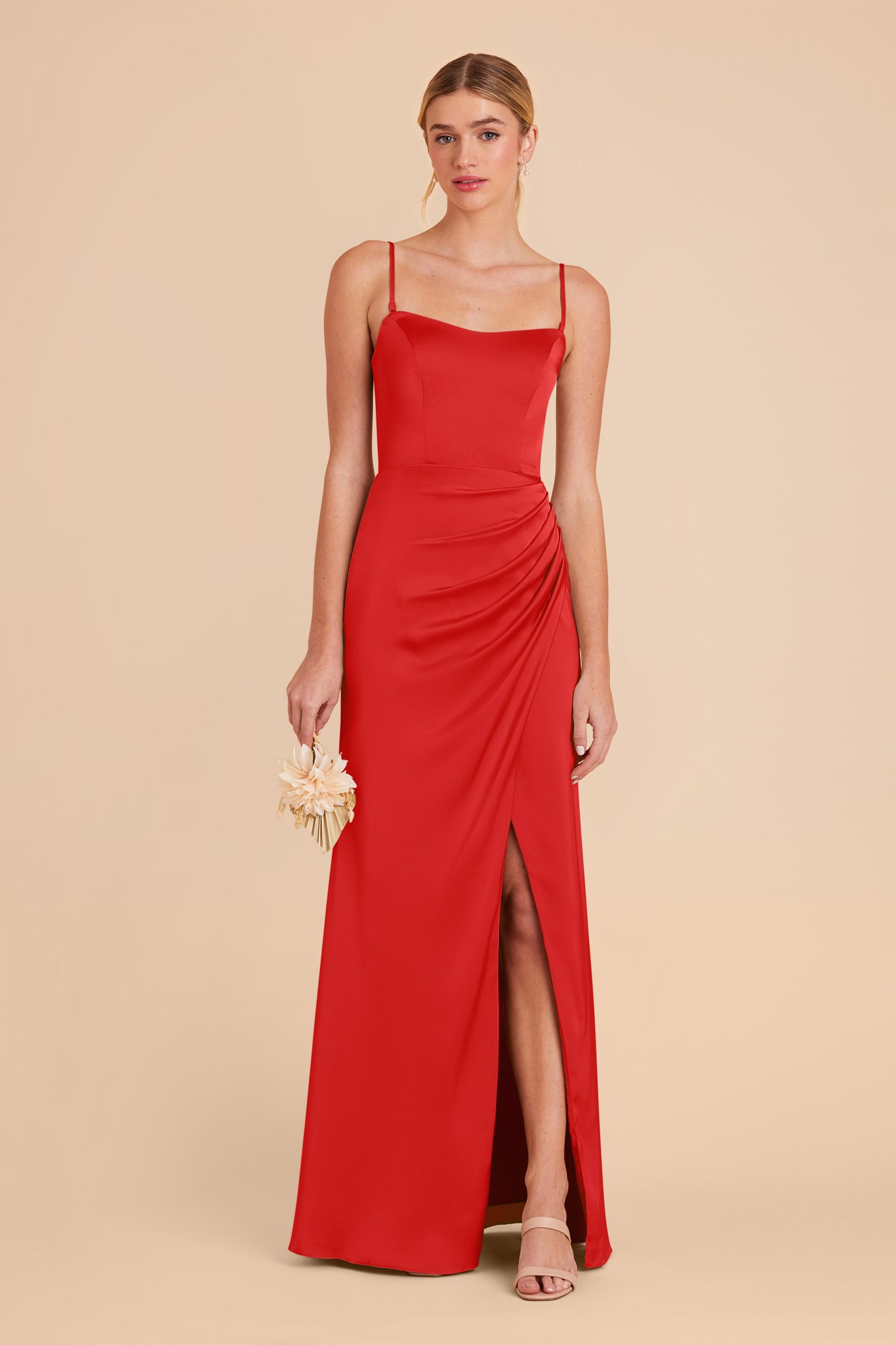 Ruby Red Anne Matte Satin Dress by Birdy Grey