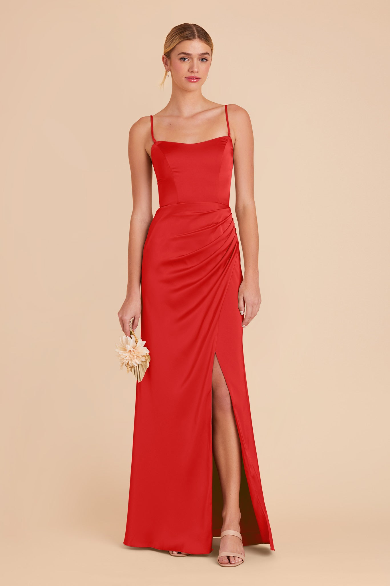 Ruby Red Anne Matte Satin Dress by Birdy Grey