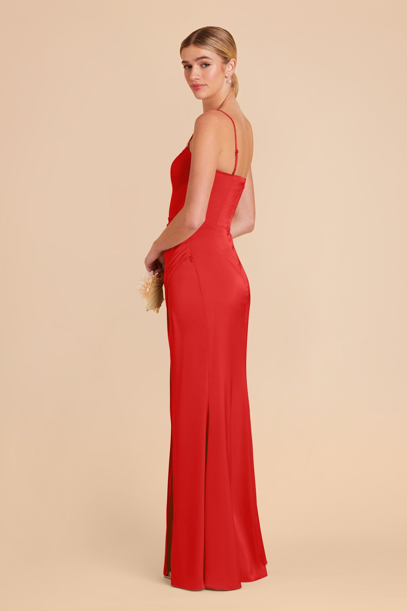 Ruby Red Anne Matte Satin Dress by Birdy Grey