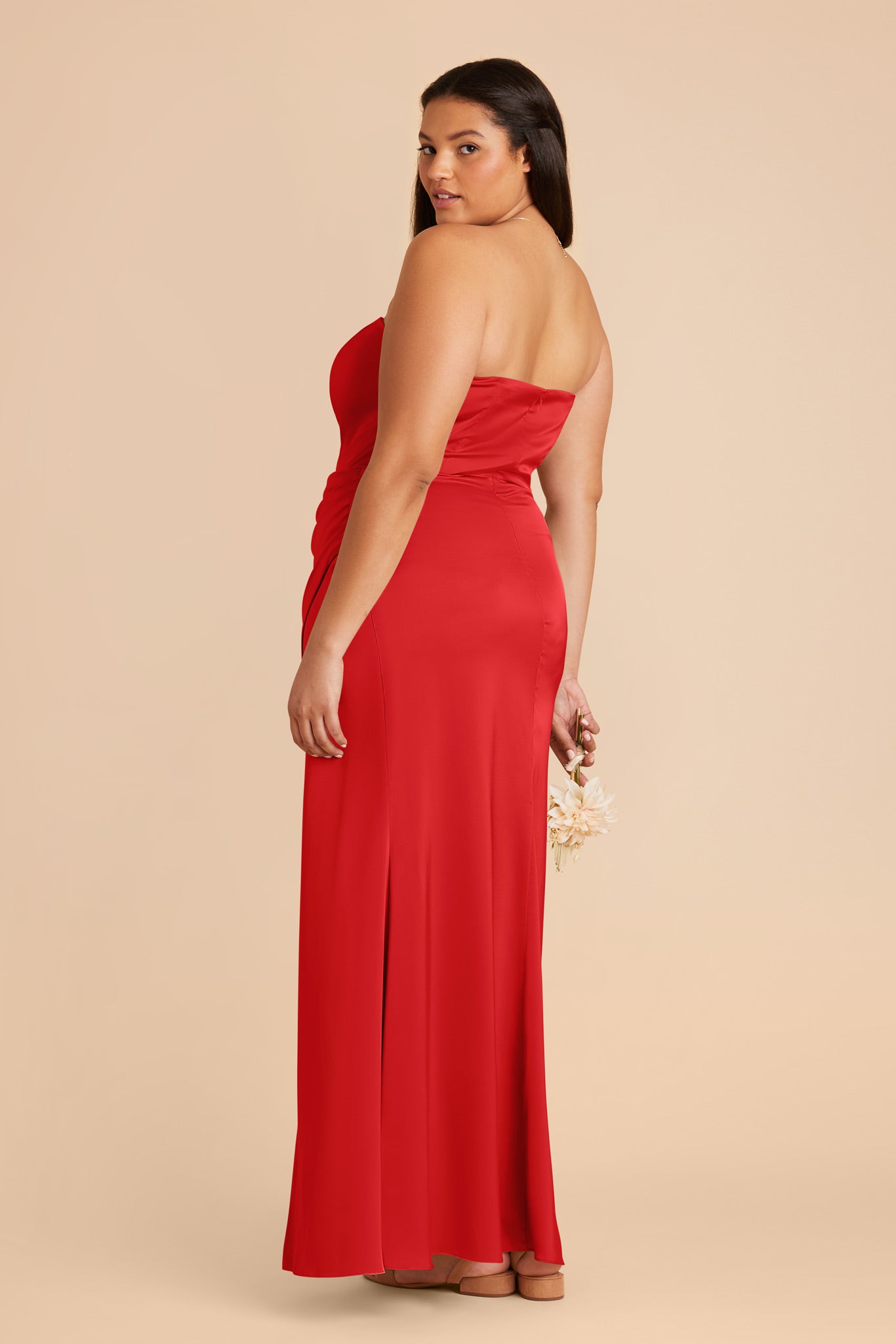 Ruby Red Anne Matte Satin Dress by Birdy Grey