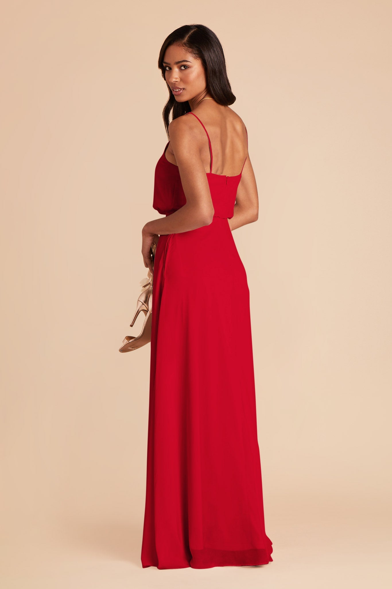 Ruby Red Gwennie Chiffon Dress by Birdy Grey