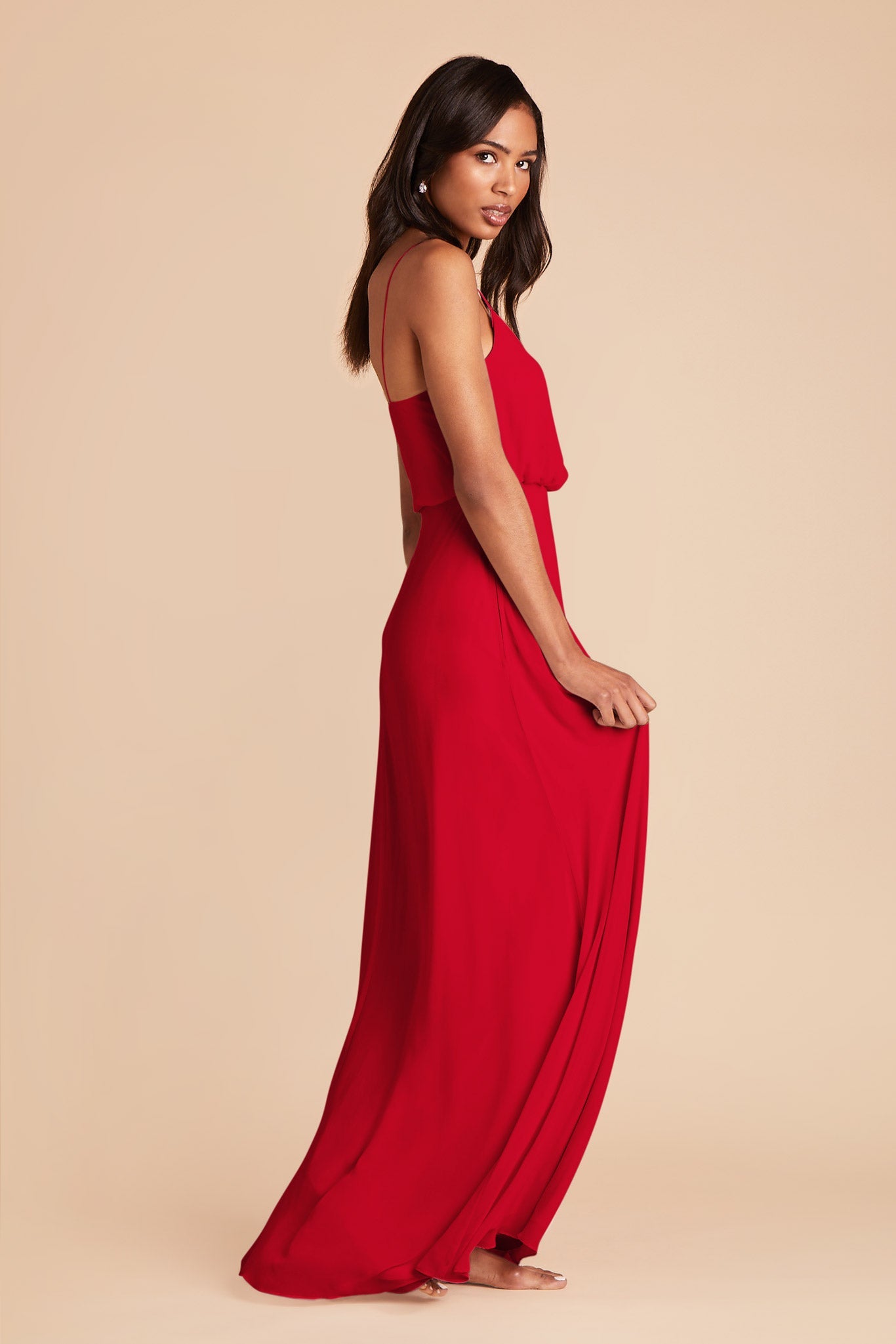 Ruby Red Gwennie Chiffon Dress by Birdy Grey