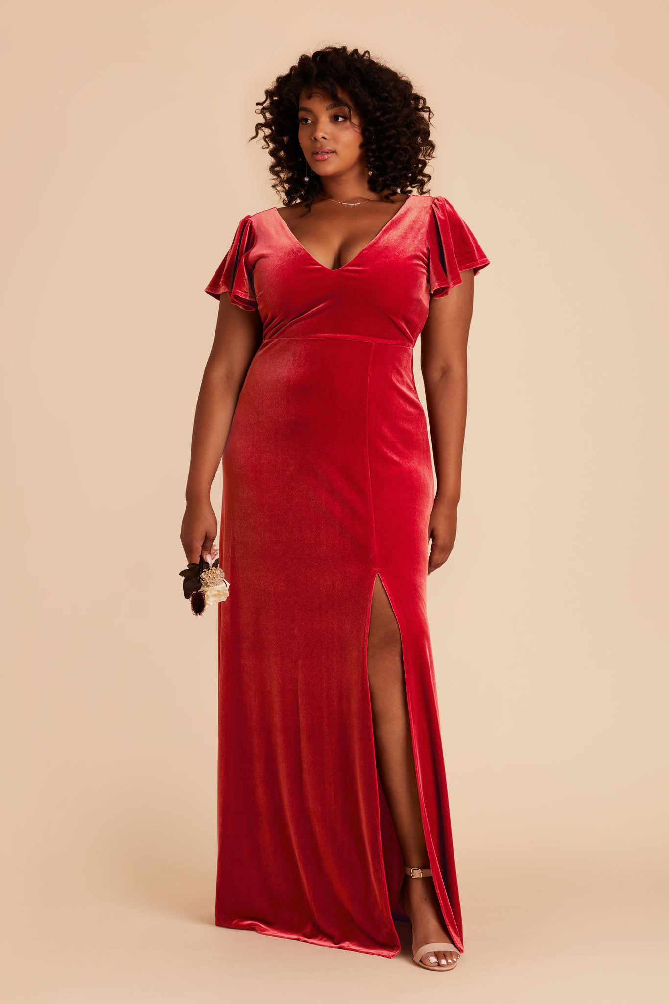 Ruby Red Hannah Velvet Dress by Birdy Grey