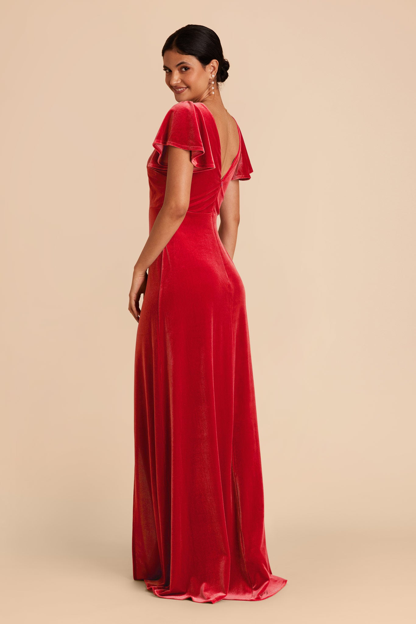 Ruby Red Hannah Velvet Dress by Birdy Grey