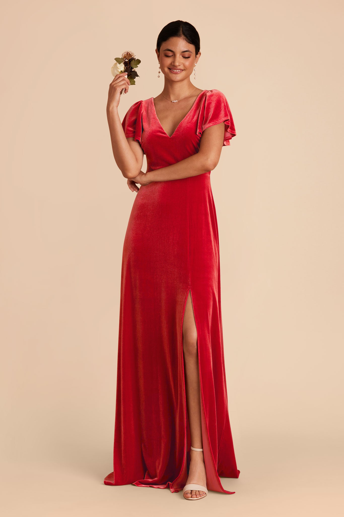 Ruby Red Hannah Velvet Dress by Birdy Grey