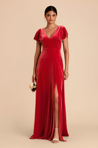 Ruby Red Hannah Velvet Dress by Birdy Grey