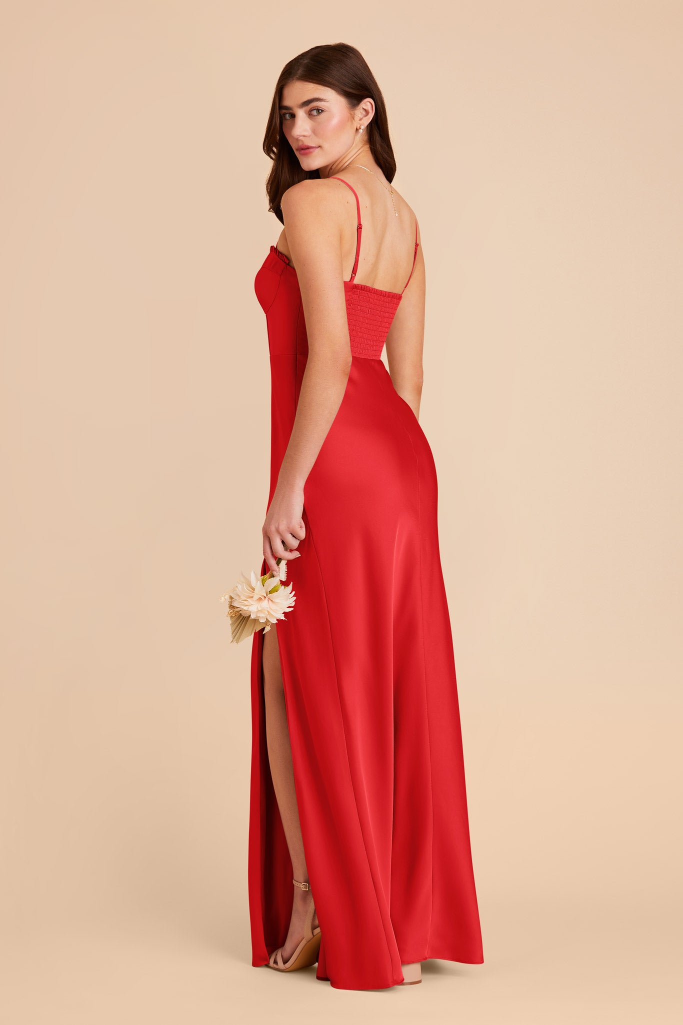 Ruby Red Jessica Matte Satin Dress by Birdy Grey