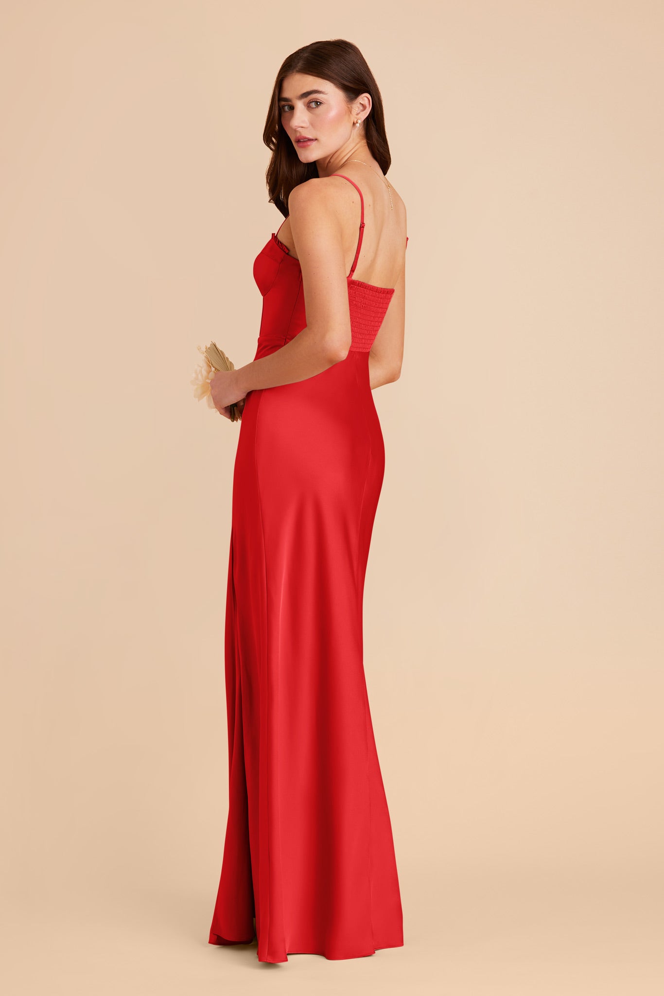 Ruby Red Jessica Matte Satin Dress by Birdy Grey