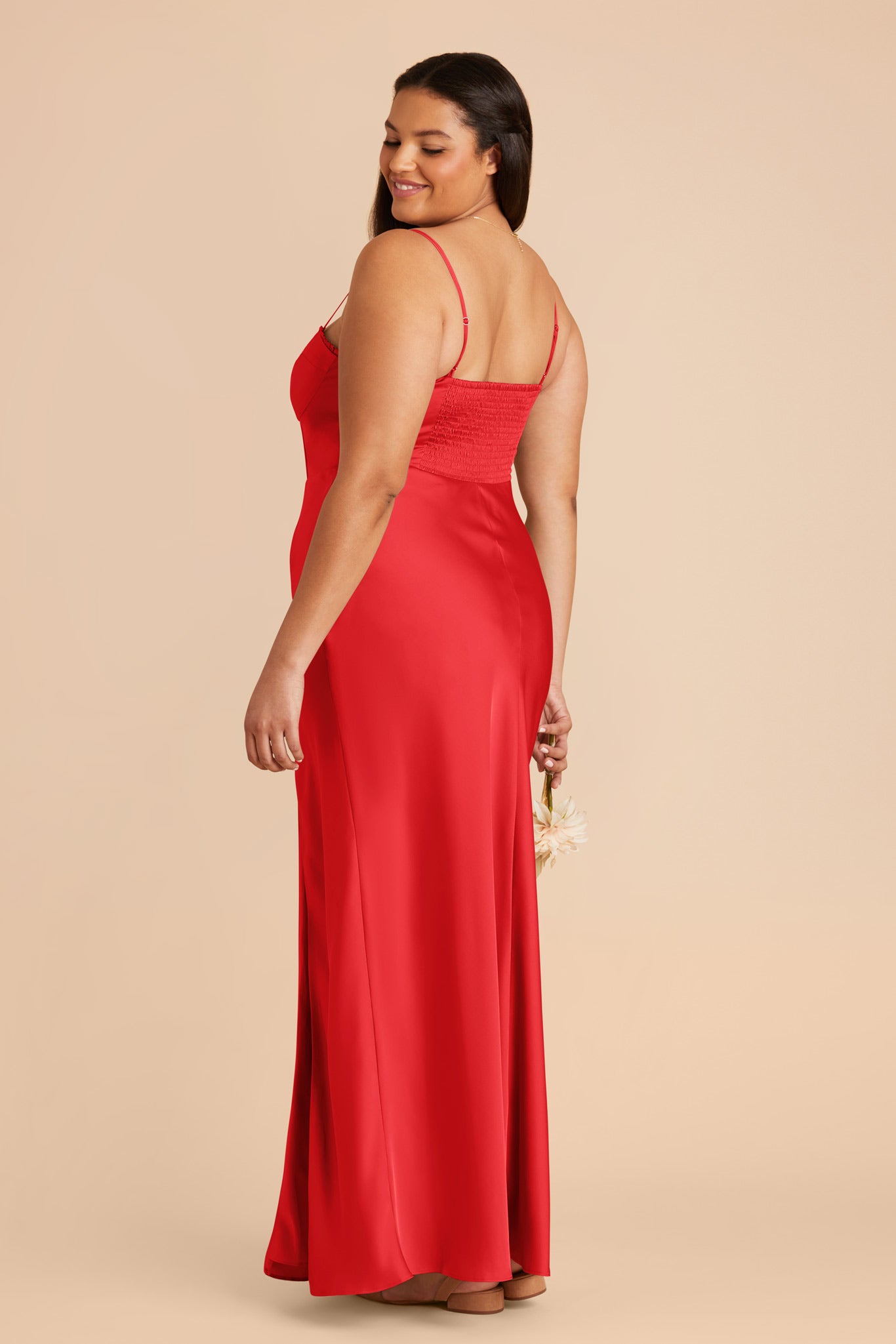 Ruby Red Jessica Matte Satin Dress by Birdy Grey