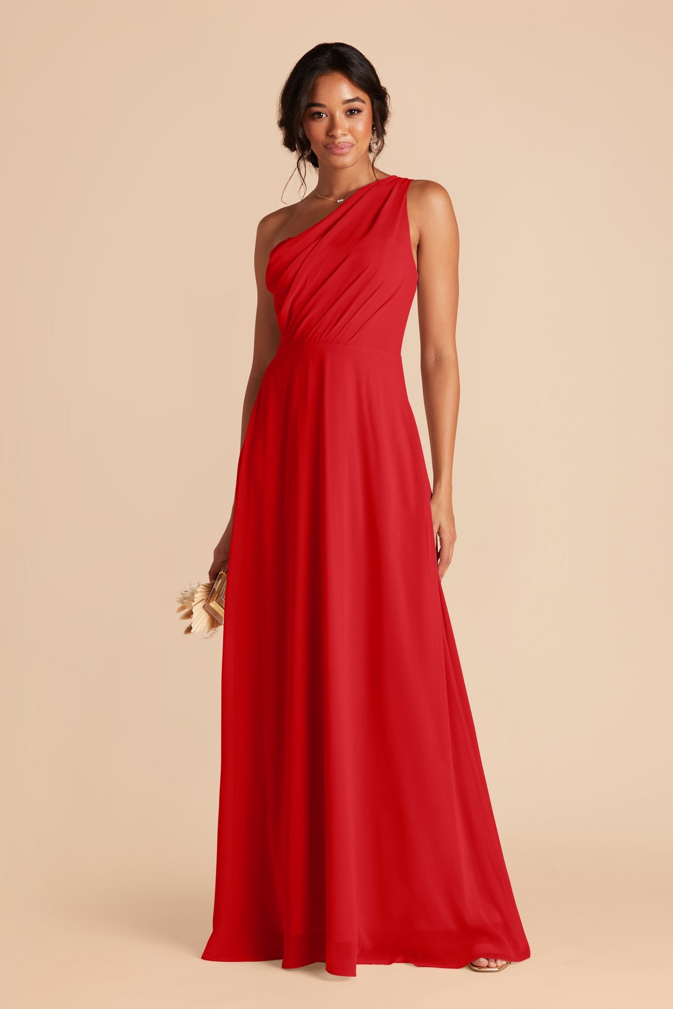 Ruby Red Kira Chiffon Dress by Birdy Grey