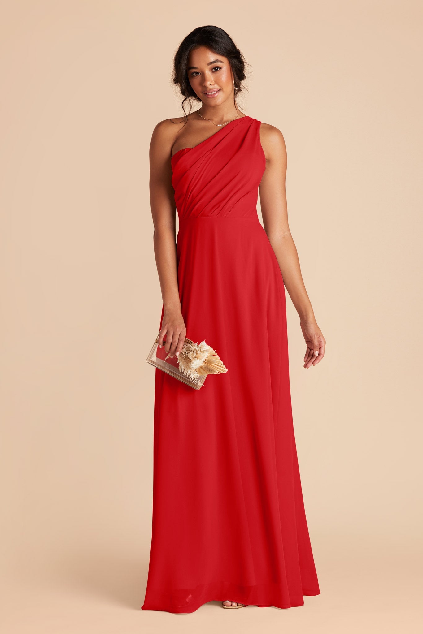 Ruby Red Kira Chiffon Dress by Birdy Grey