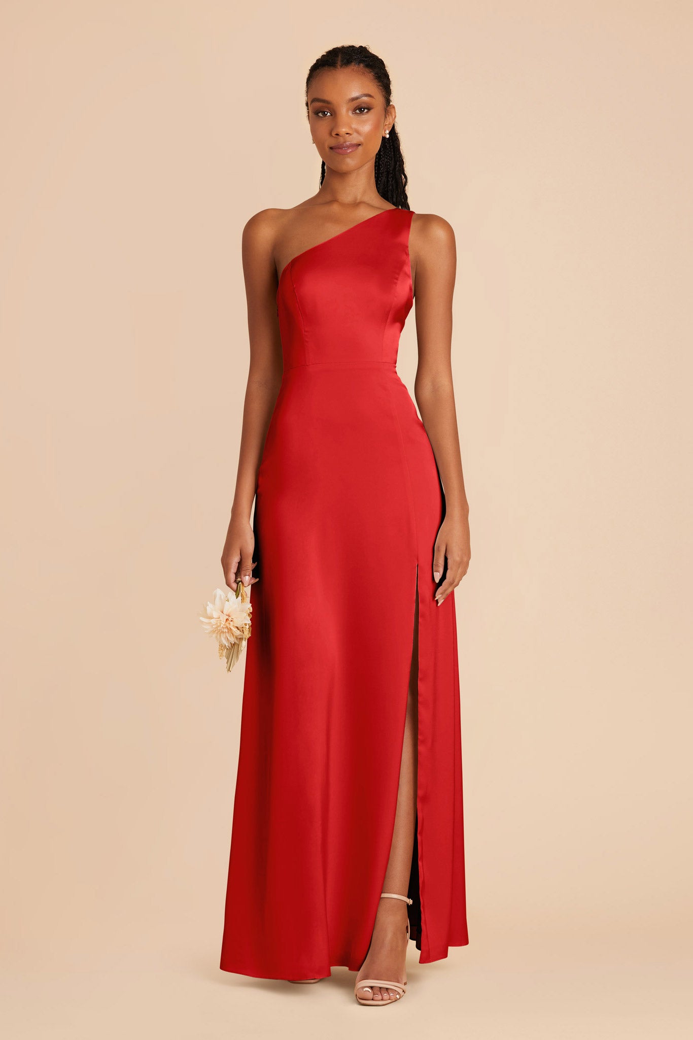 Ruby Red Kira Matte Satin Dress by Birdy Grey