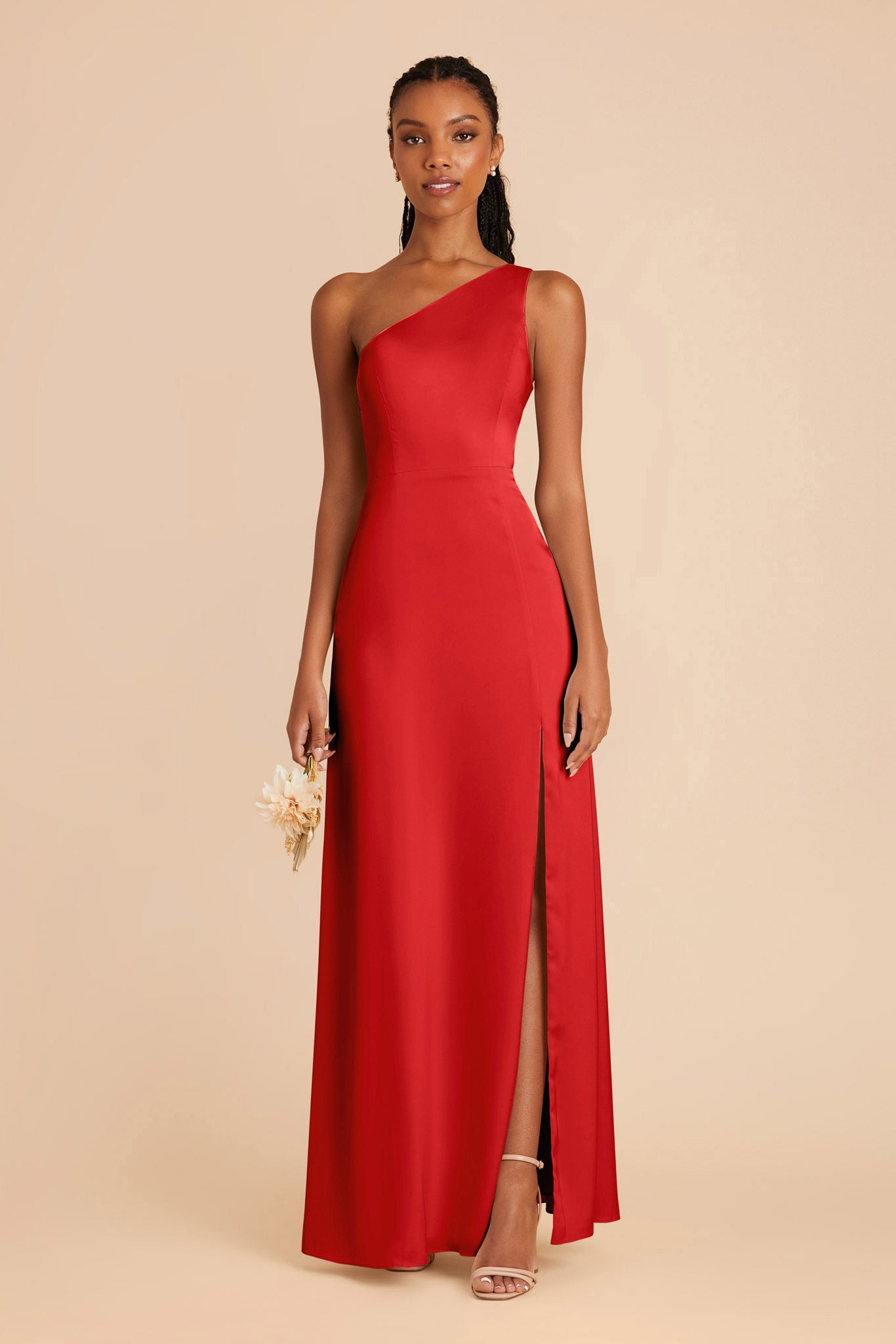 Ruby Red Kira Matte Satin Dress by Birdy Grey