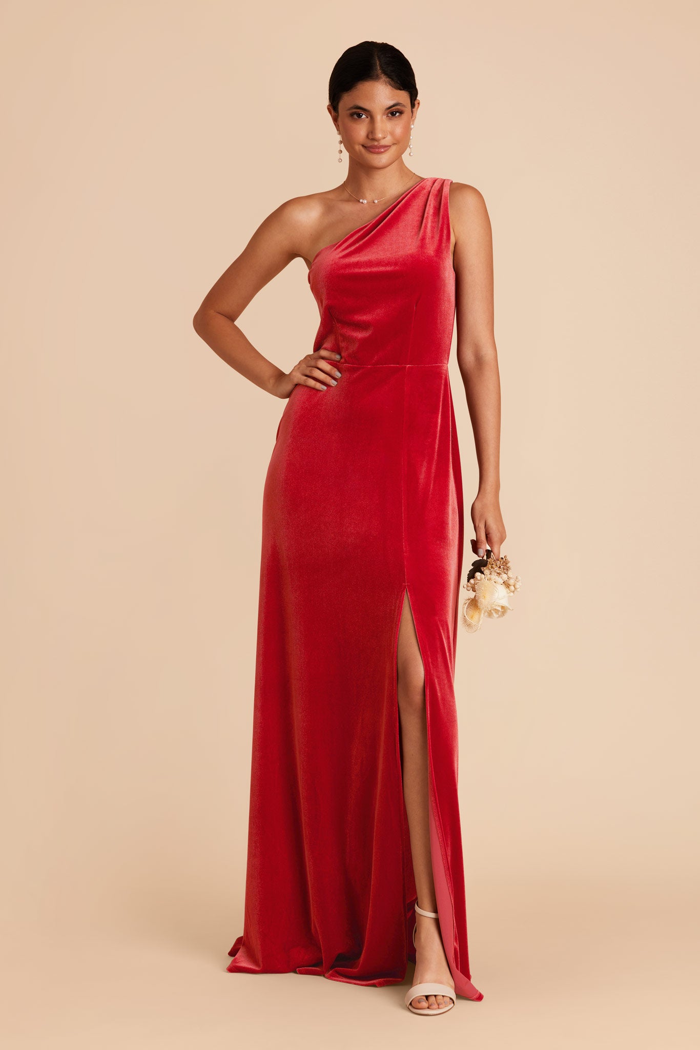 Ruby Red Kira Velvet Dress by Birdy Grey