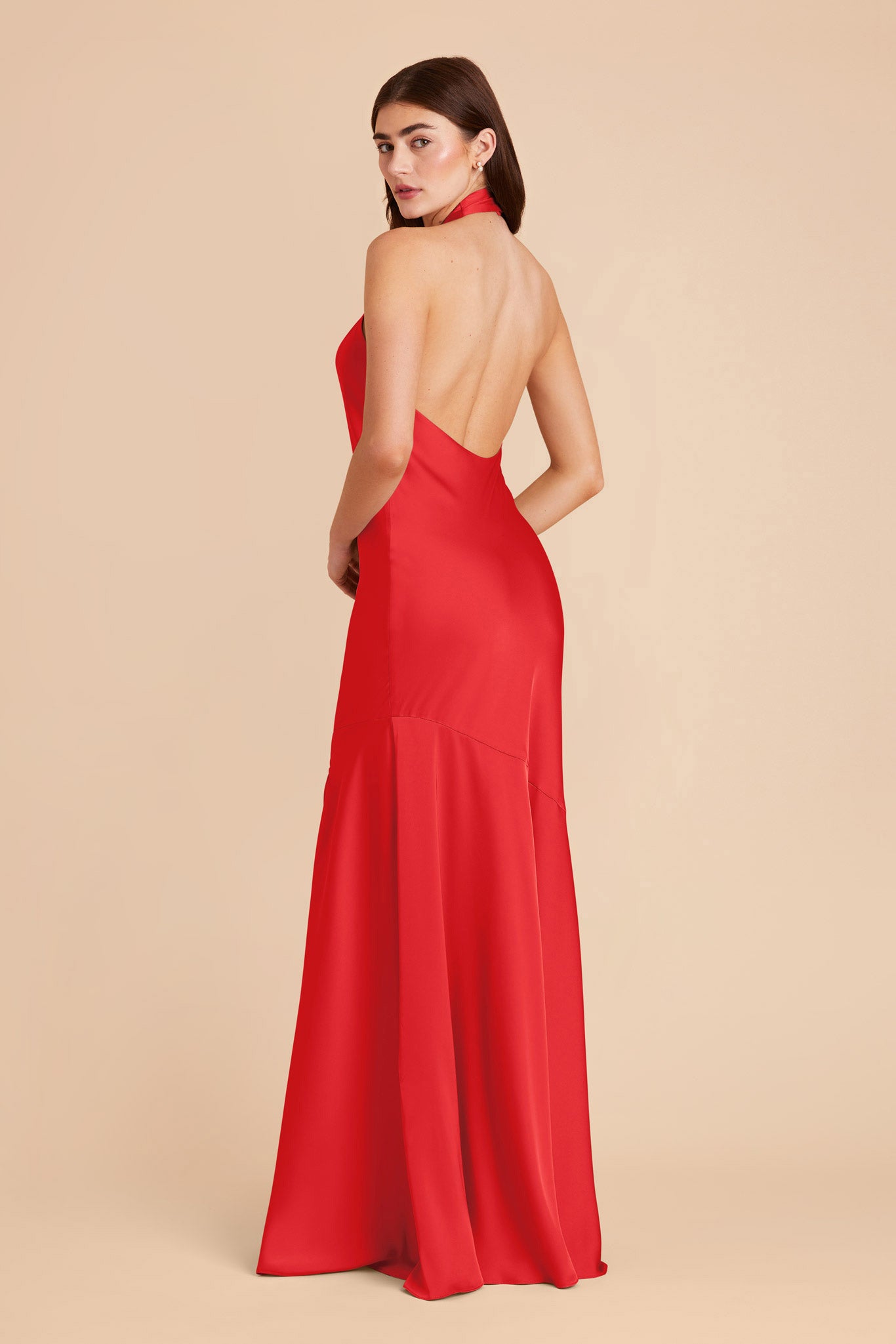 Ruby Red Stephanie Matte Satin Dress by Birdy Grey