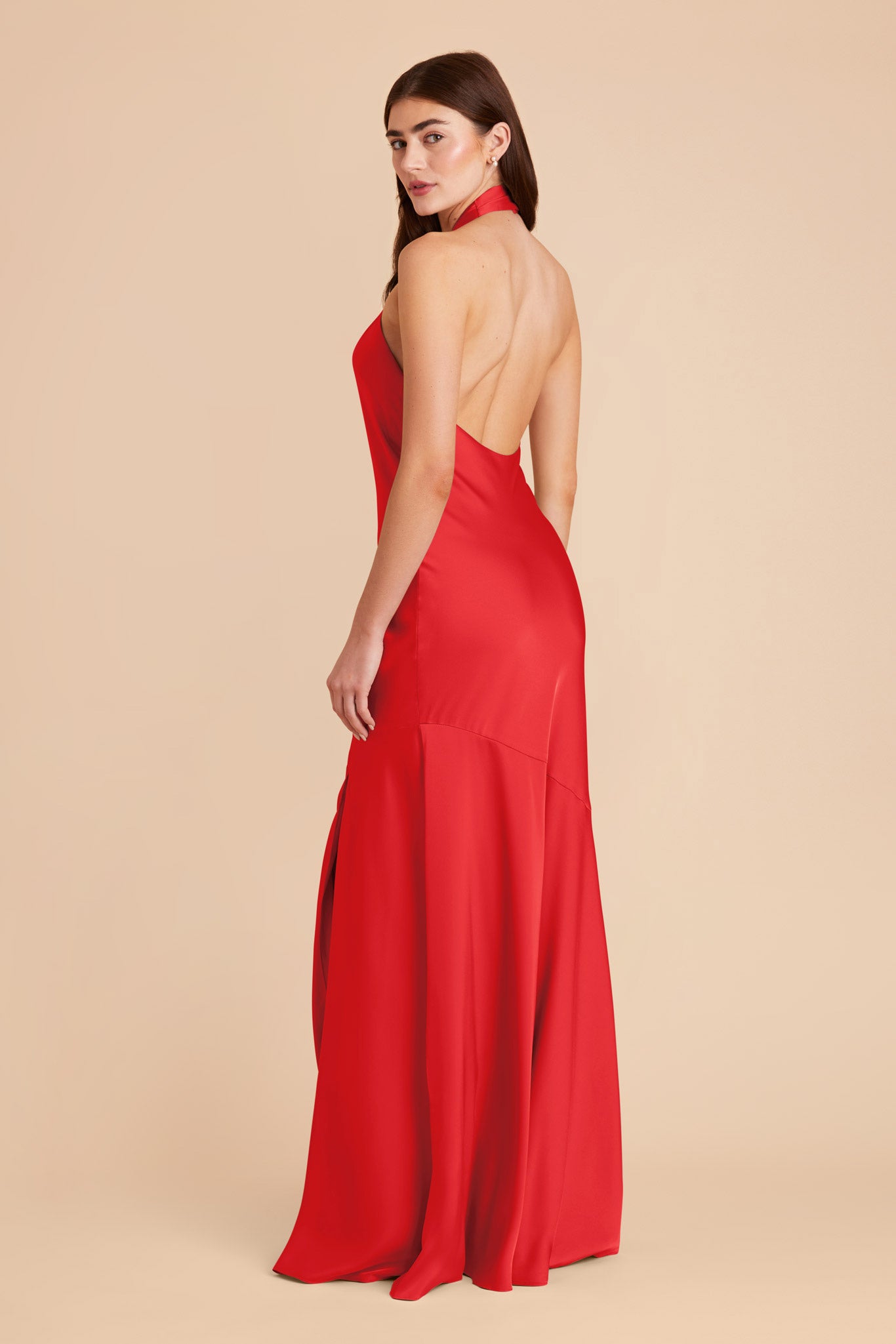 Ruby Red Stephanie Matte Satin Dress by Birdy Grey