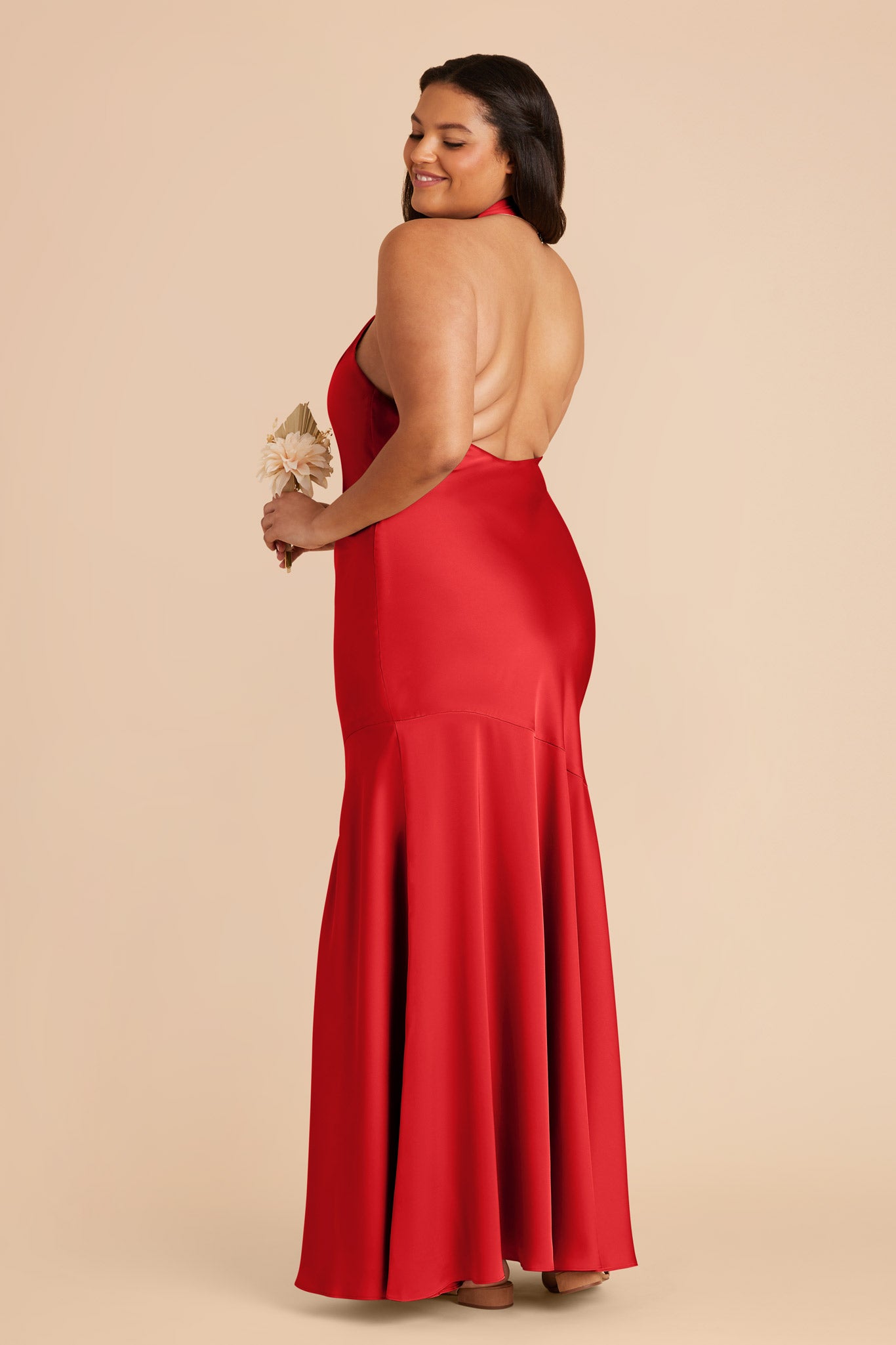 Ruby Red Stephanie Matte Satin Dress by Birdy Grey