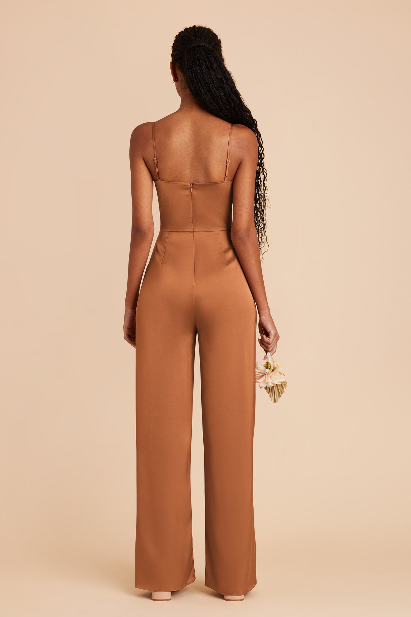 Rust Donna Matte Satin Bridesmaid Jumpsuit by Birdy Grey