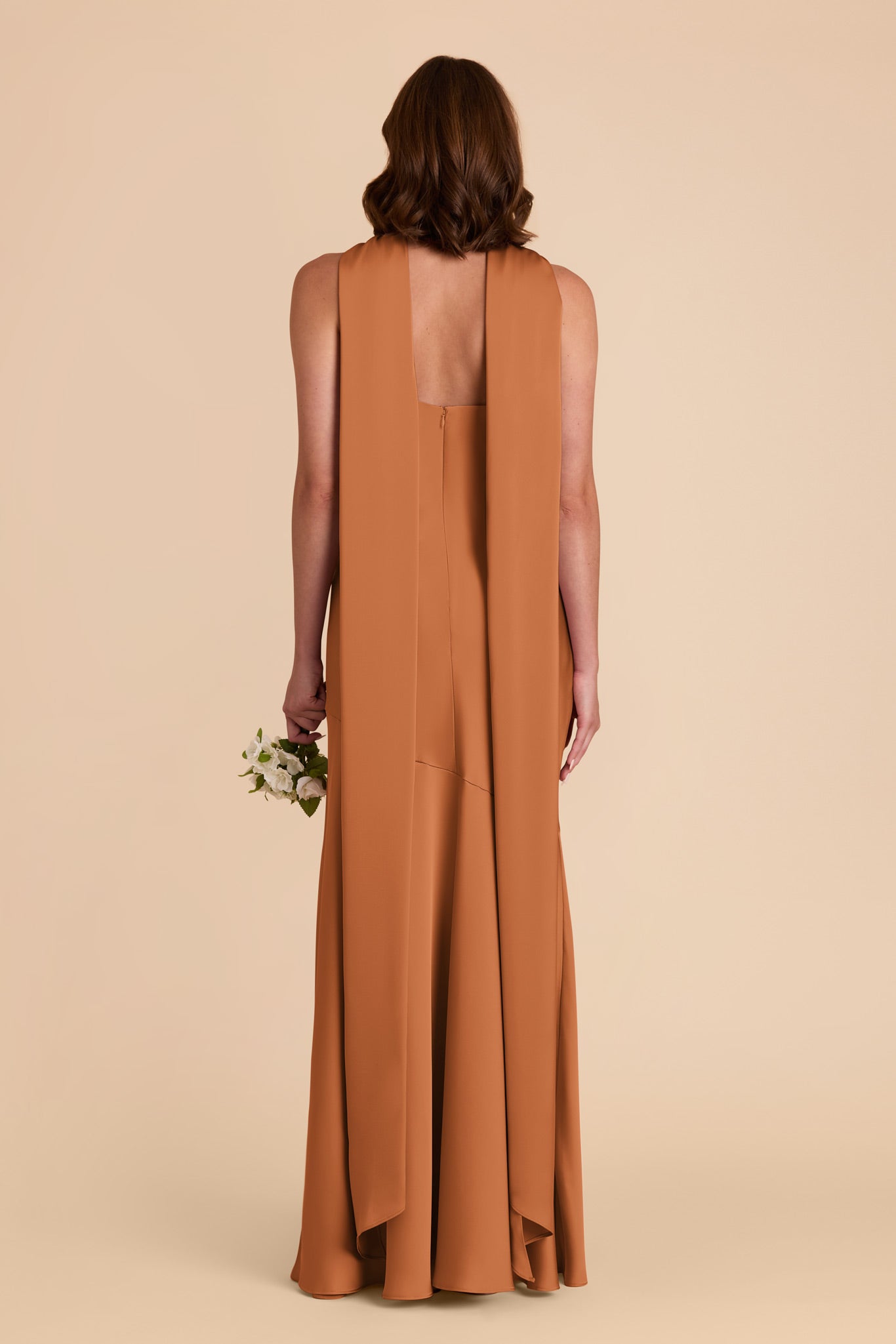 Rust Eileen Matte Satin Dress by Birdy Grey