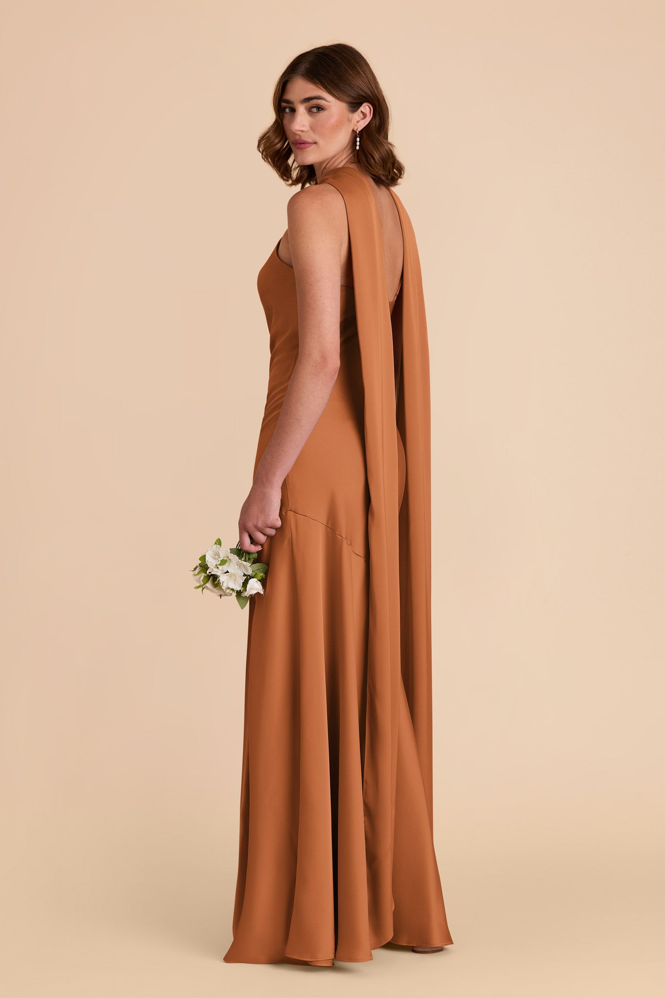 Rust Eileen Matte Satin Dress by Birdy Grey