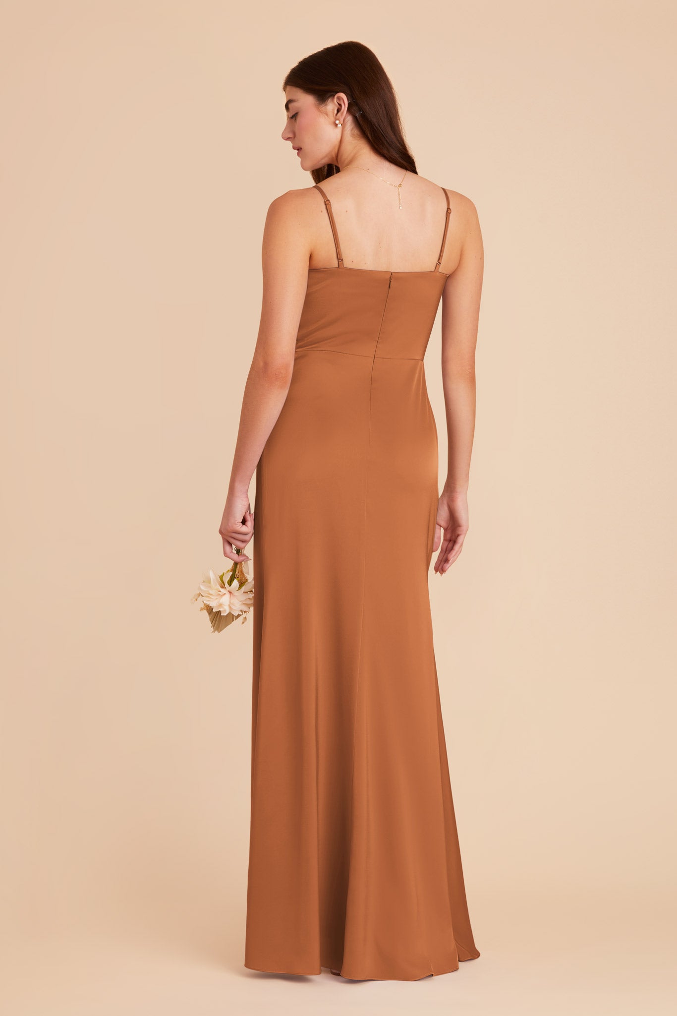 Rust Jennifer Matte Satin Dress by Birdy Grey