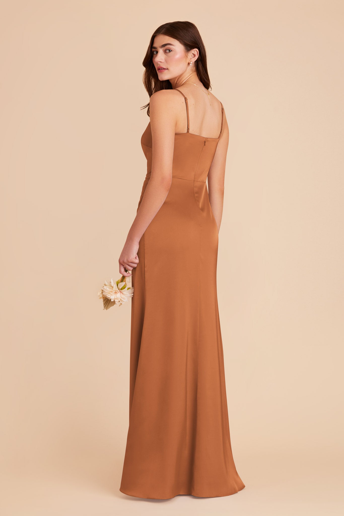 Rust Jennifer Matte Satin Dress by Birdy Grey