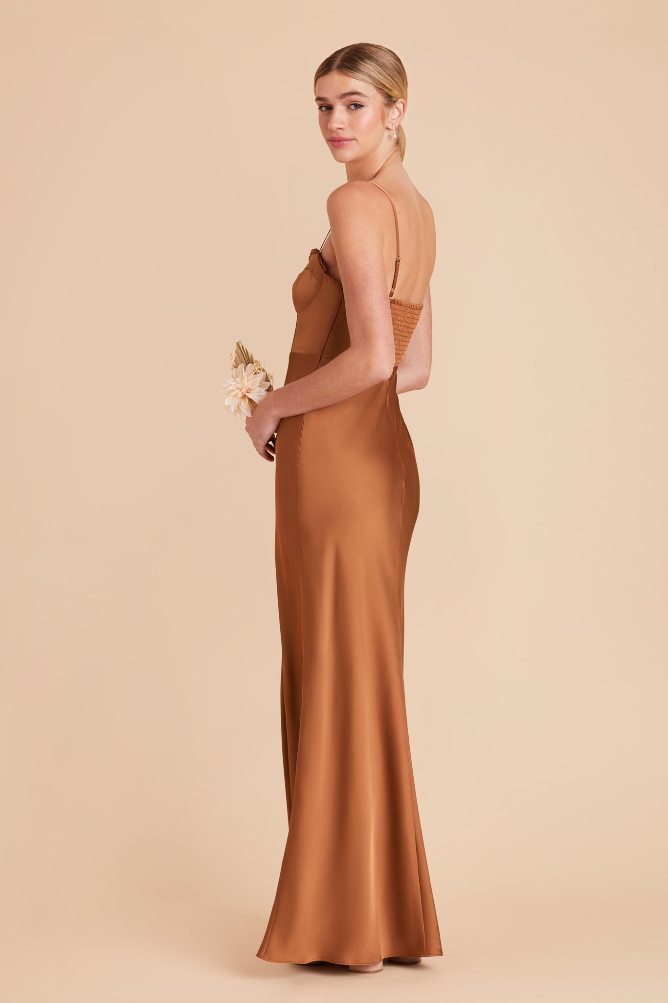 Rust Jessica Matte Satin Dress by Birdy Grey