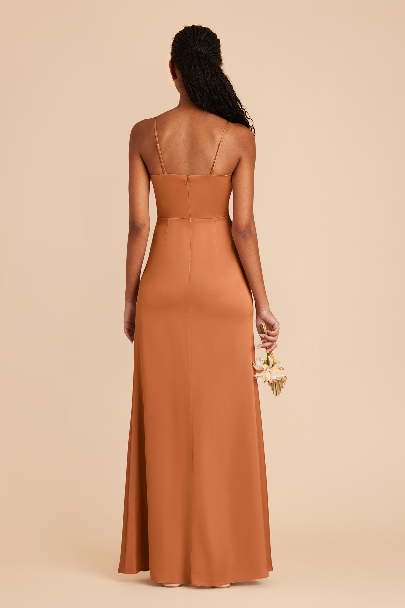 Rust Lydia Matte Satin Dress by Birdy Grey