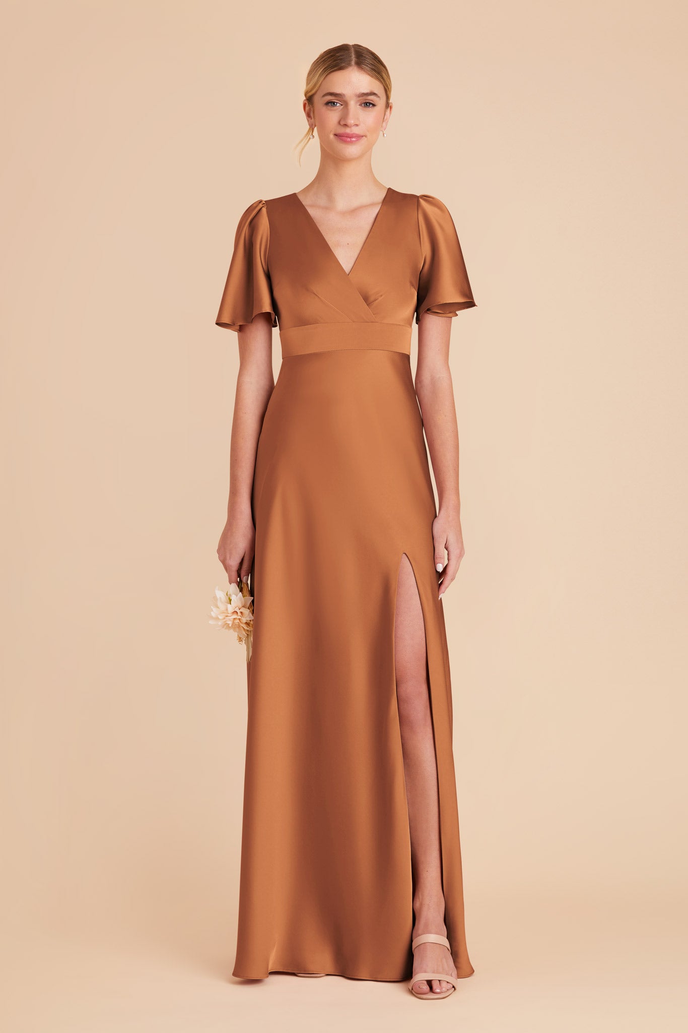 Rust Marni Matte Satin Dress by Birdy Grey