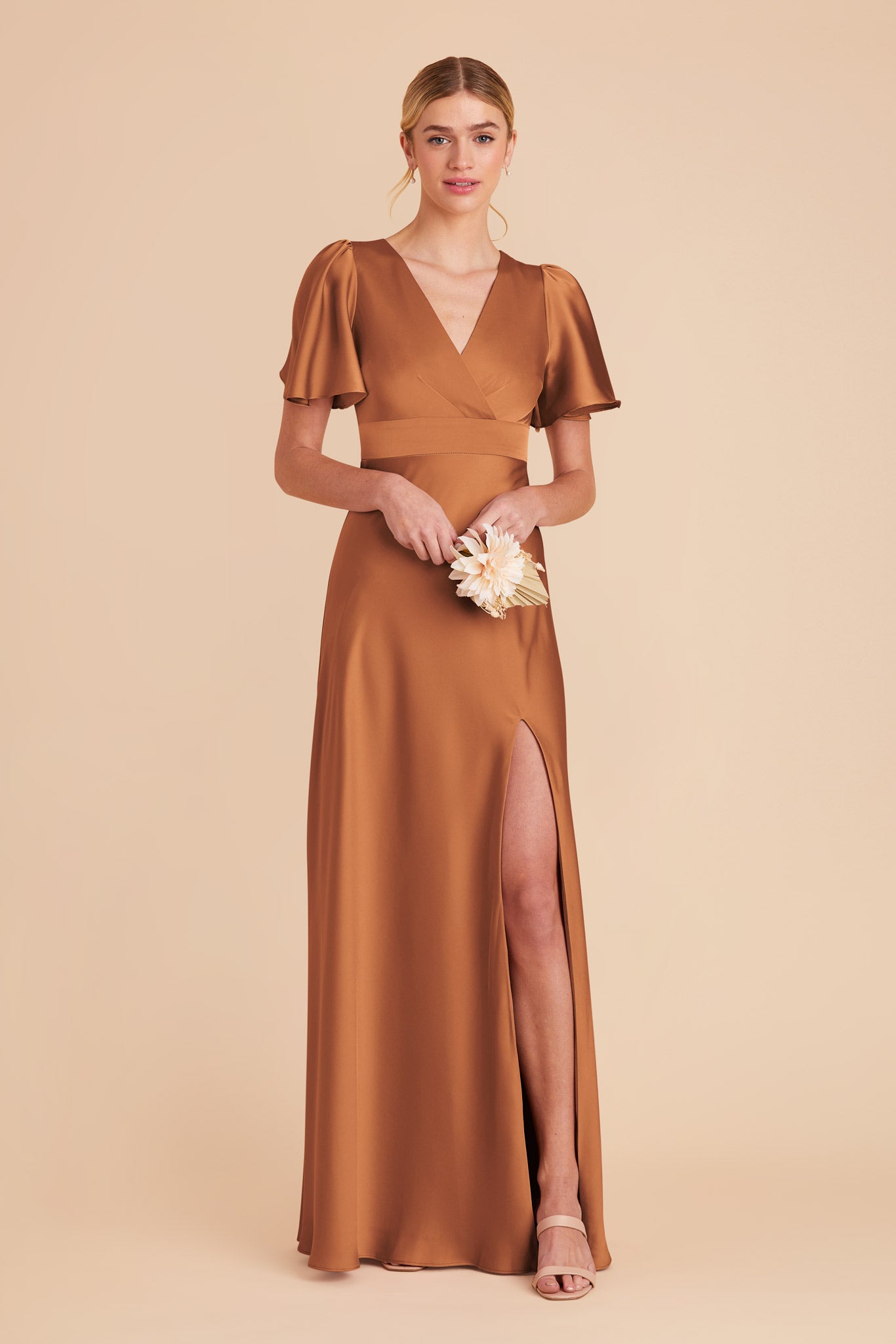 Rust Marni Matte Satin Dress by Birdy Grey