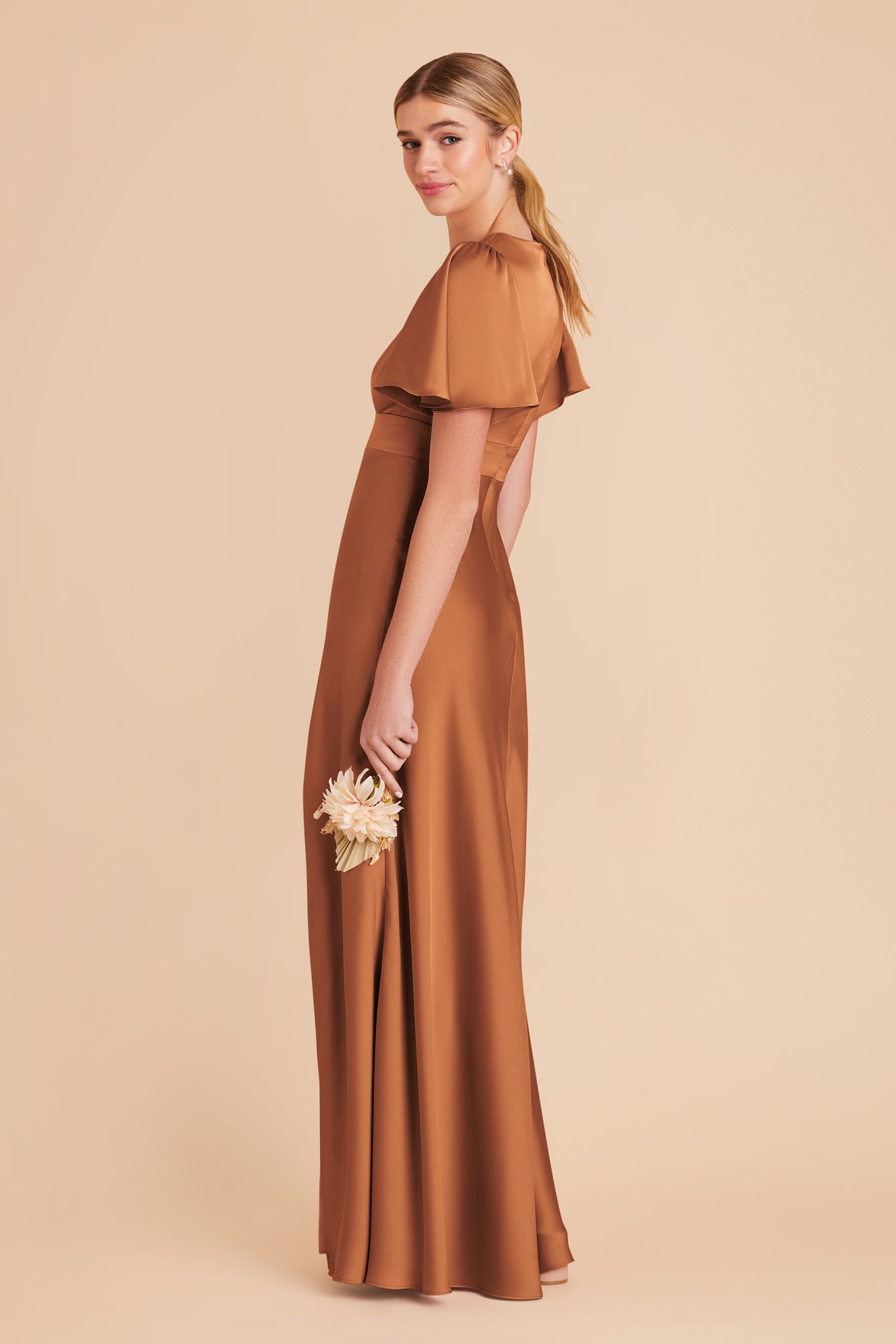 Rust Marni Matte Satin Dress by Birdy Grey