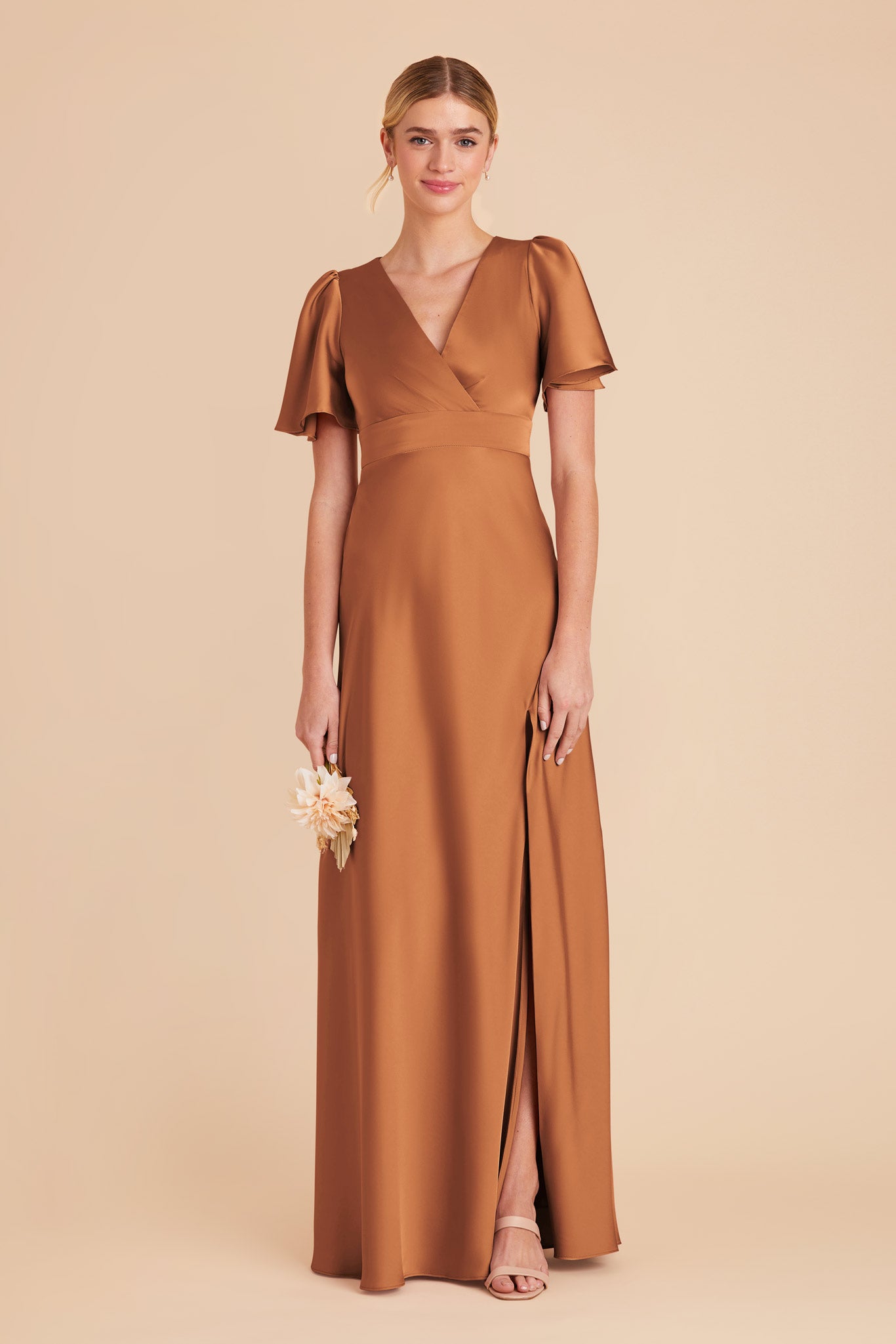 Rust Marni Matte Satin Dress by Birdy Grey