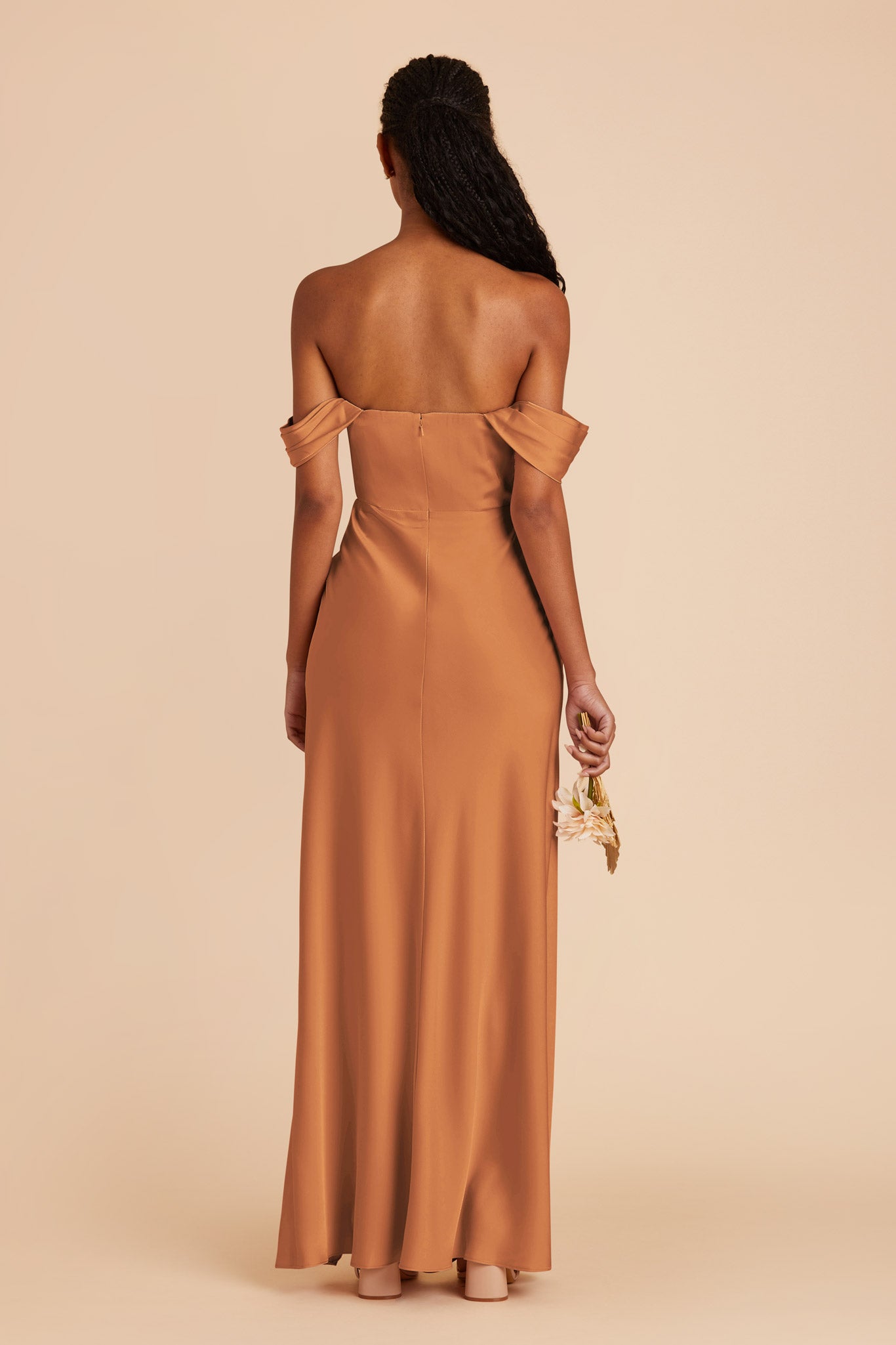 Rust Mia Matte Satin Dress by Birdy Grey