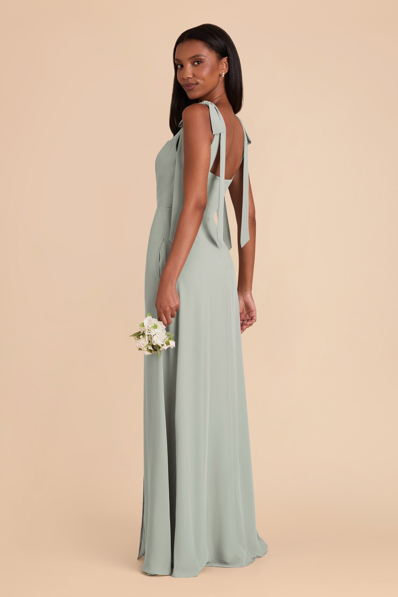 Alex Sage Chiffon Convertible Bridesmaid Dress Birdy Grey