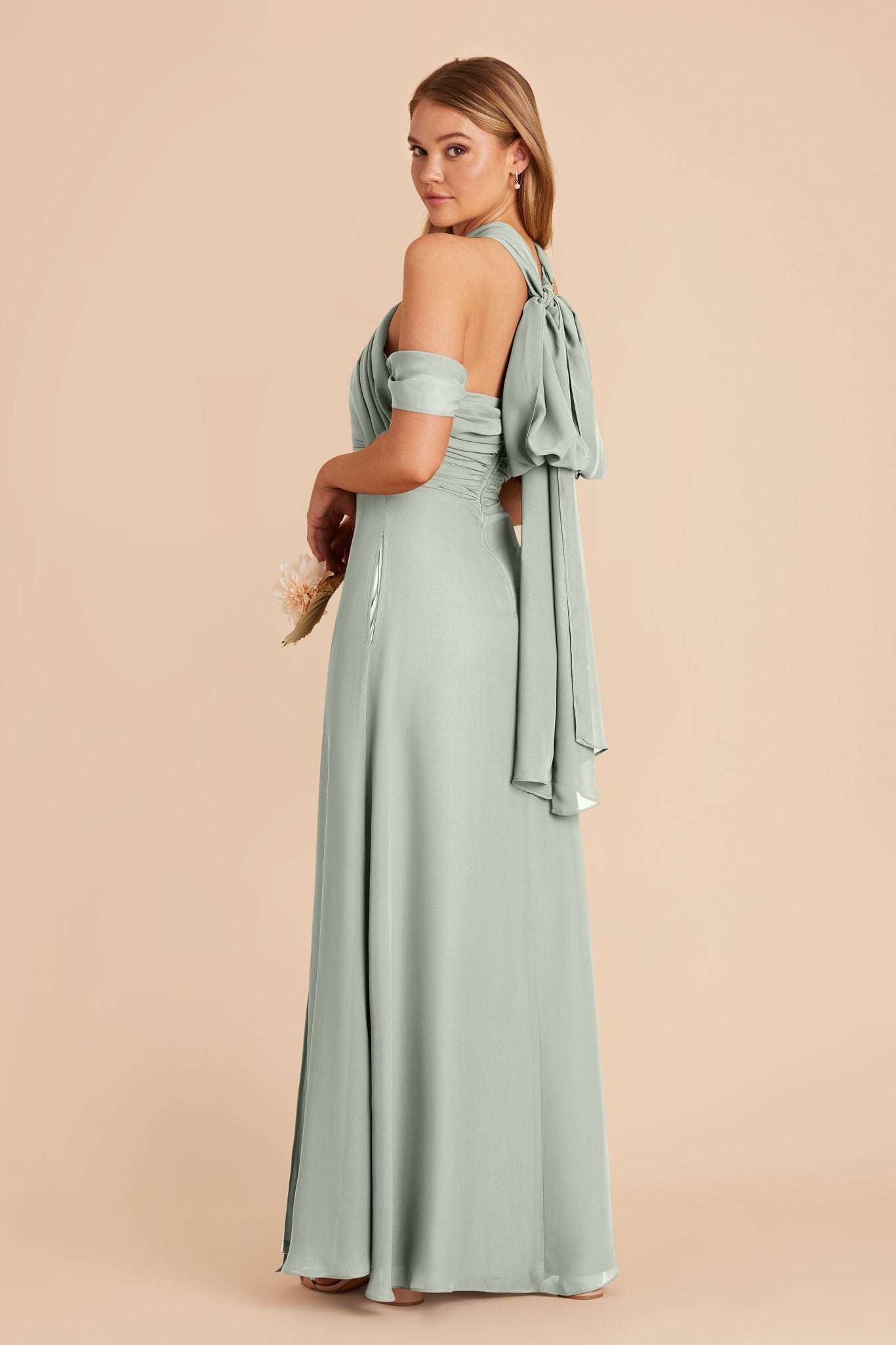 Sage Cara Chiffon Dress by Birdy Grey