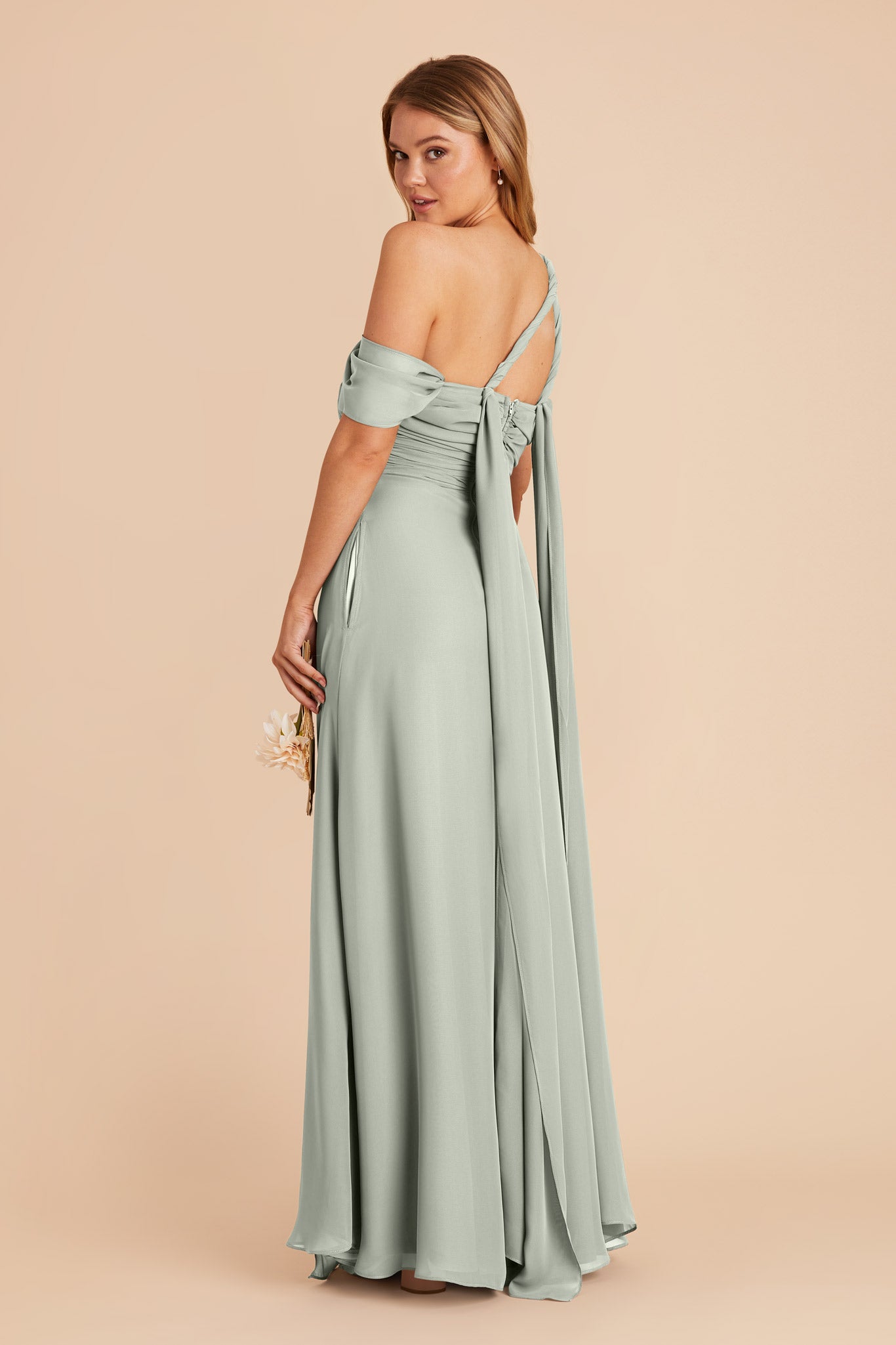 Sage Cara Chiffon Dress by Birdy Grey