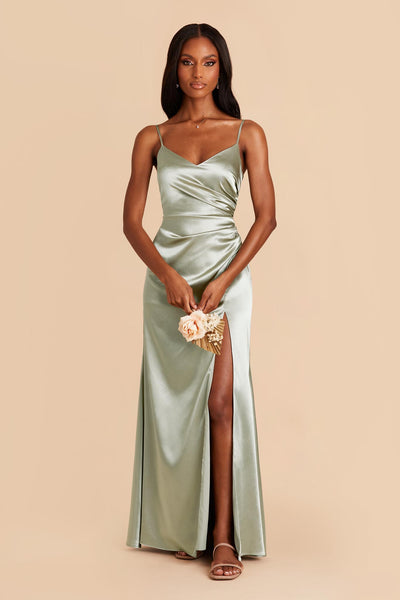 Jenny Yoo Mismatched Chiffon and Satin Long Bridesmaid Dress Canyon Sunset  Pink Peac… | Summer bridesmaid dresses, Long bridesmaid dresses, Peach bridesmaid  dresses
