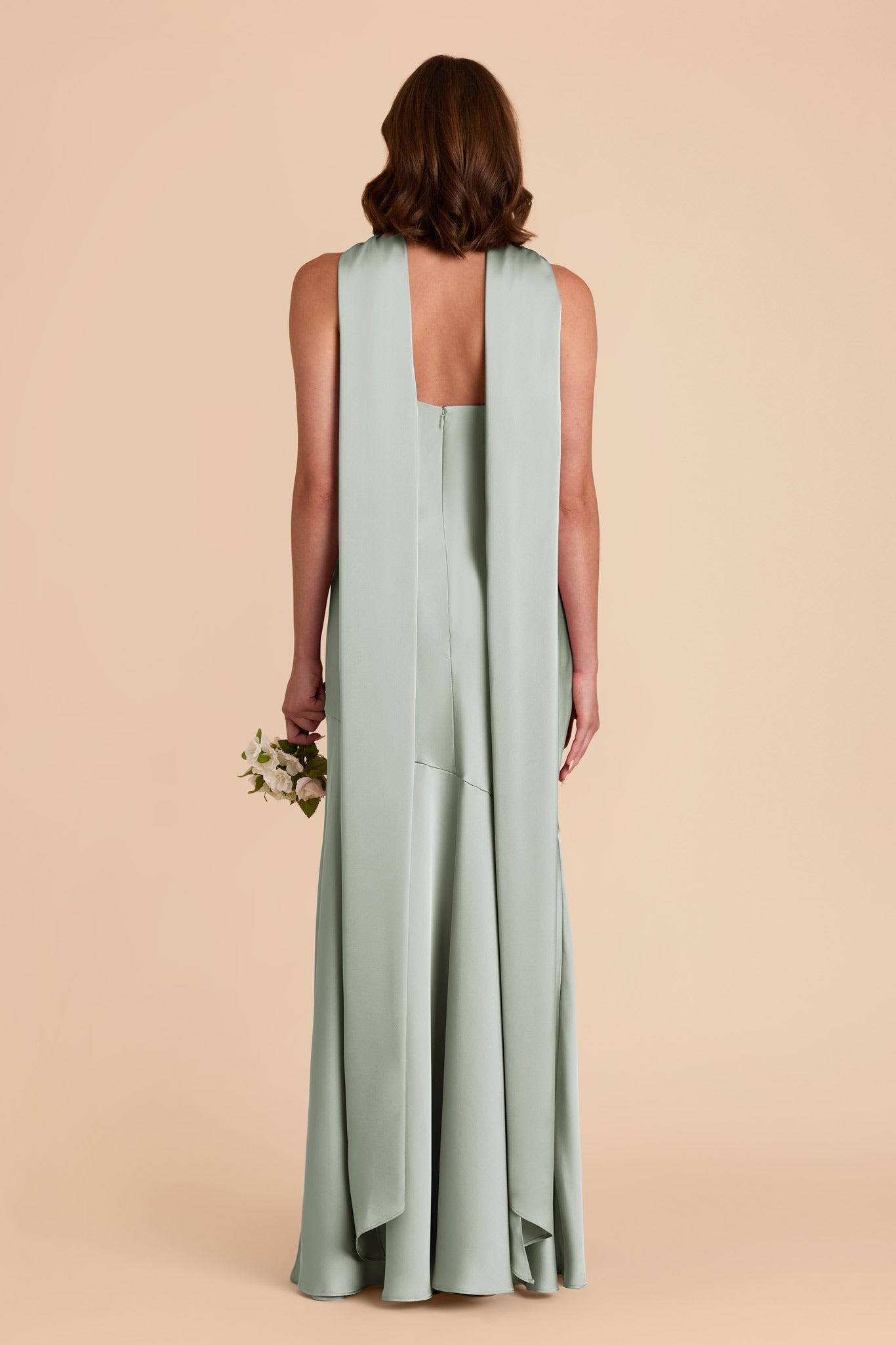 Sage Eileen Matte Satin Dress by Birdy Grey