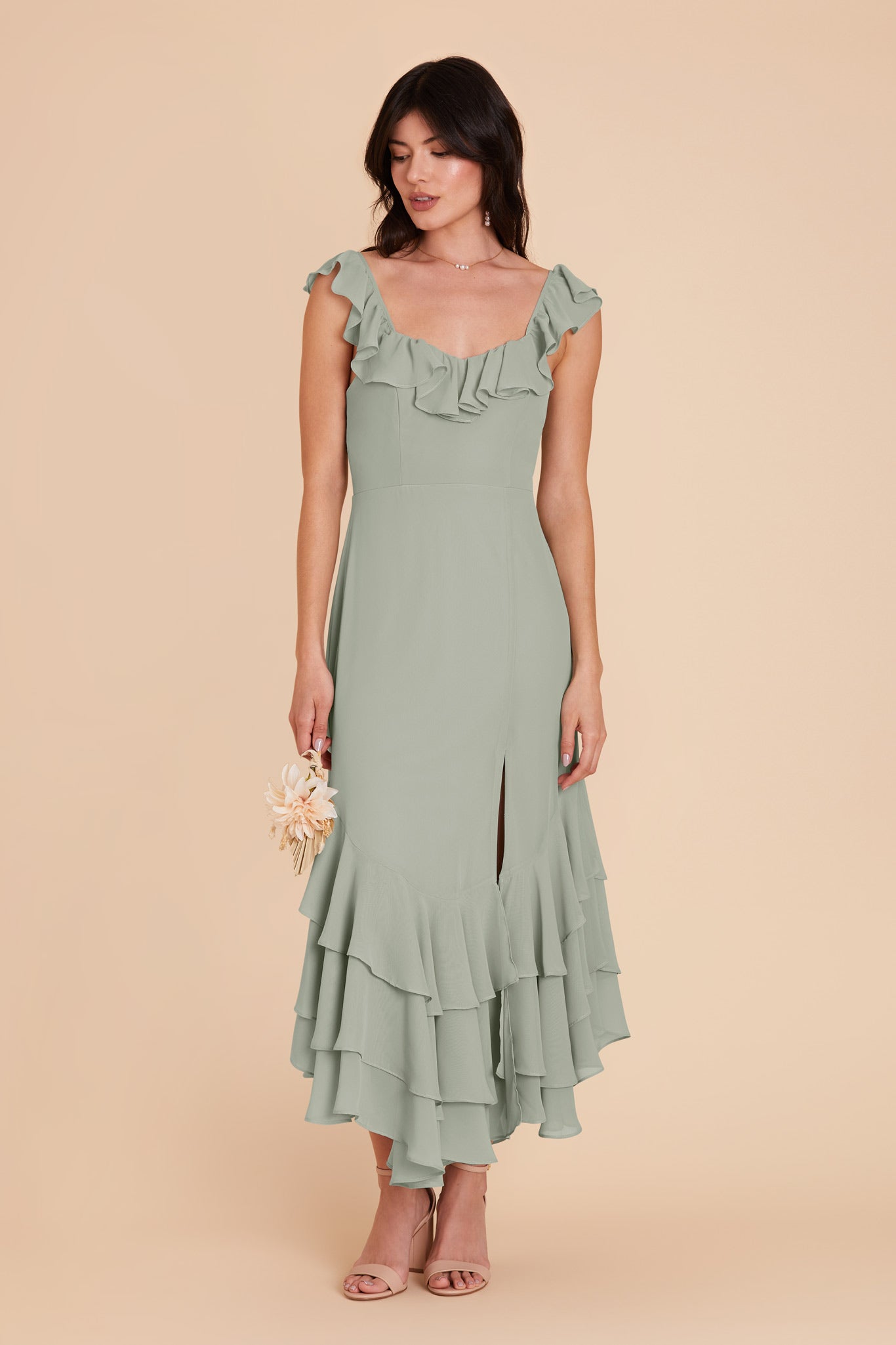 Sage Ginny Chiffon Dress by Birdy Grey