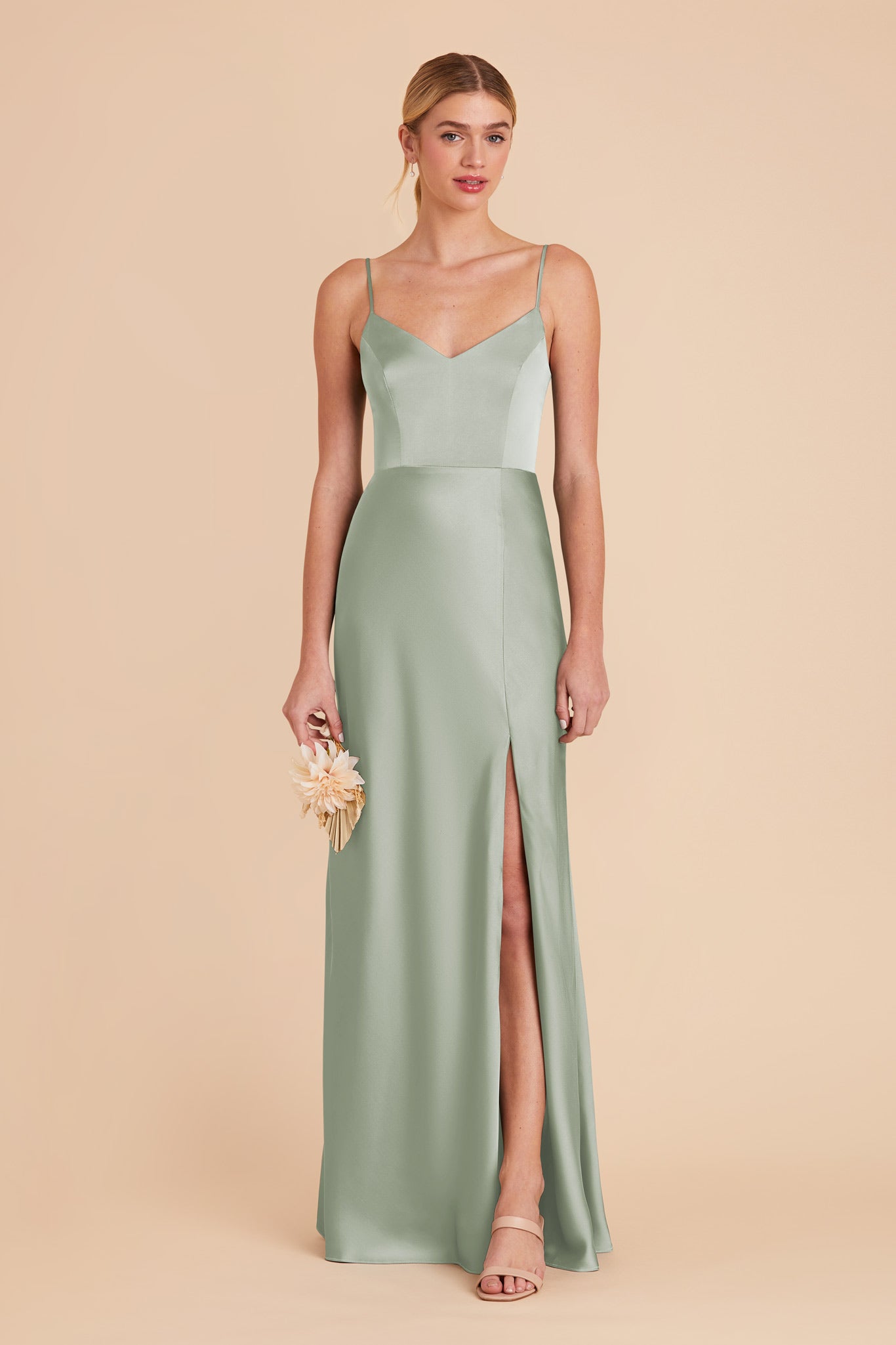 Sage Jay Matte Satin Dress by Birdy Grey