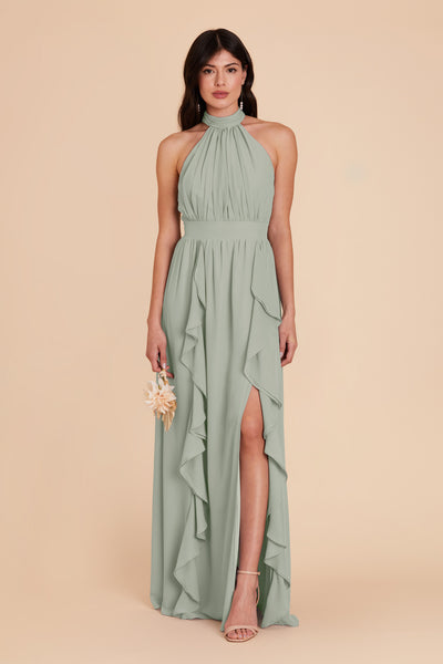 Sage Joyce Chiffon Dress by Birdy Grey