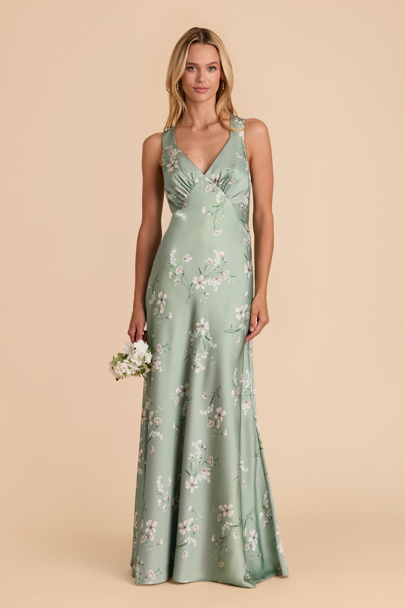 Sage Le Fleur Veronica Matte Satin Dress by Birdy Grey