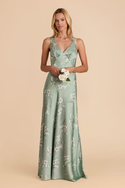 Sage Le Fleur Veronica Matte Satin Dress by Birdy Grey