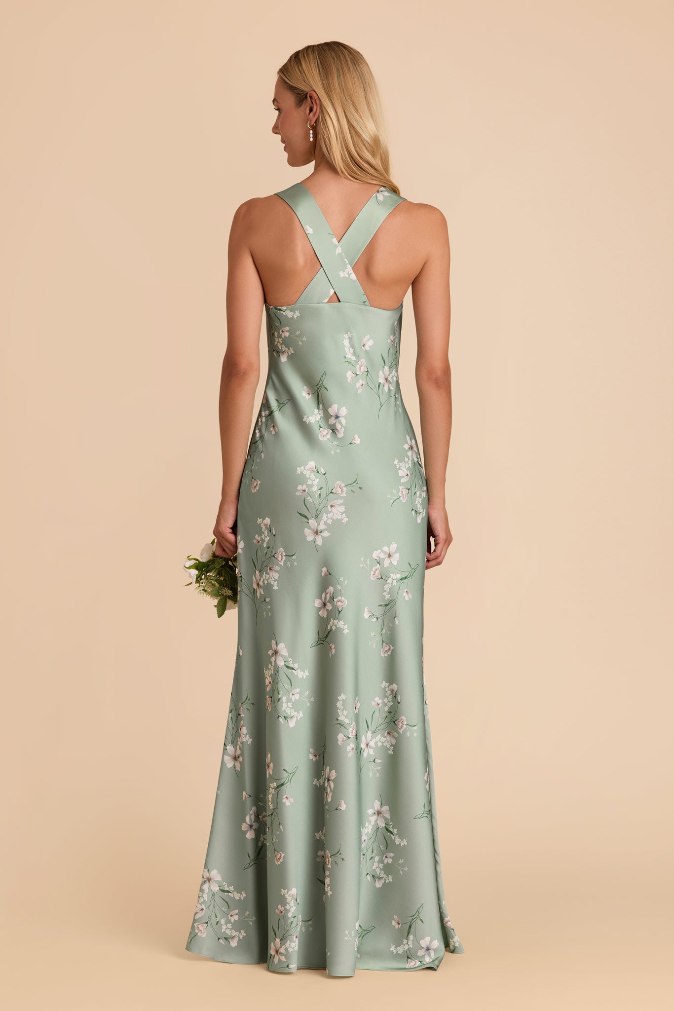 Sage Le Fleur Veronica Matte Satin Dress by Birdy Grey