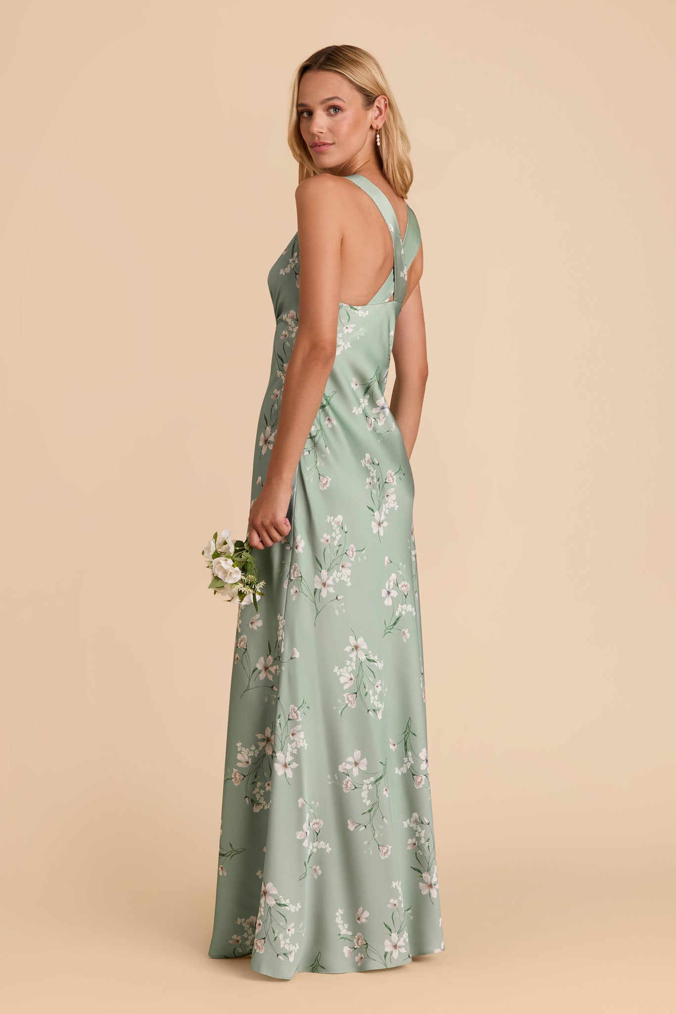 Sage Le Fleur Veronica Matte Satin Dress by Birdy Grey