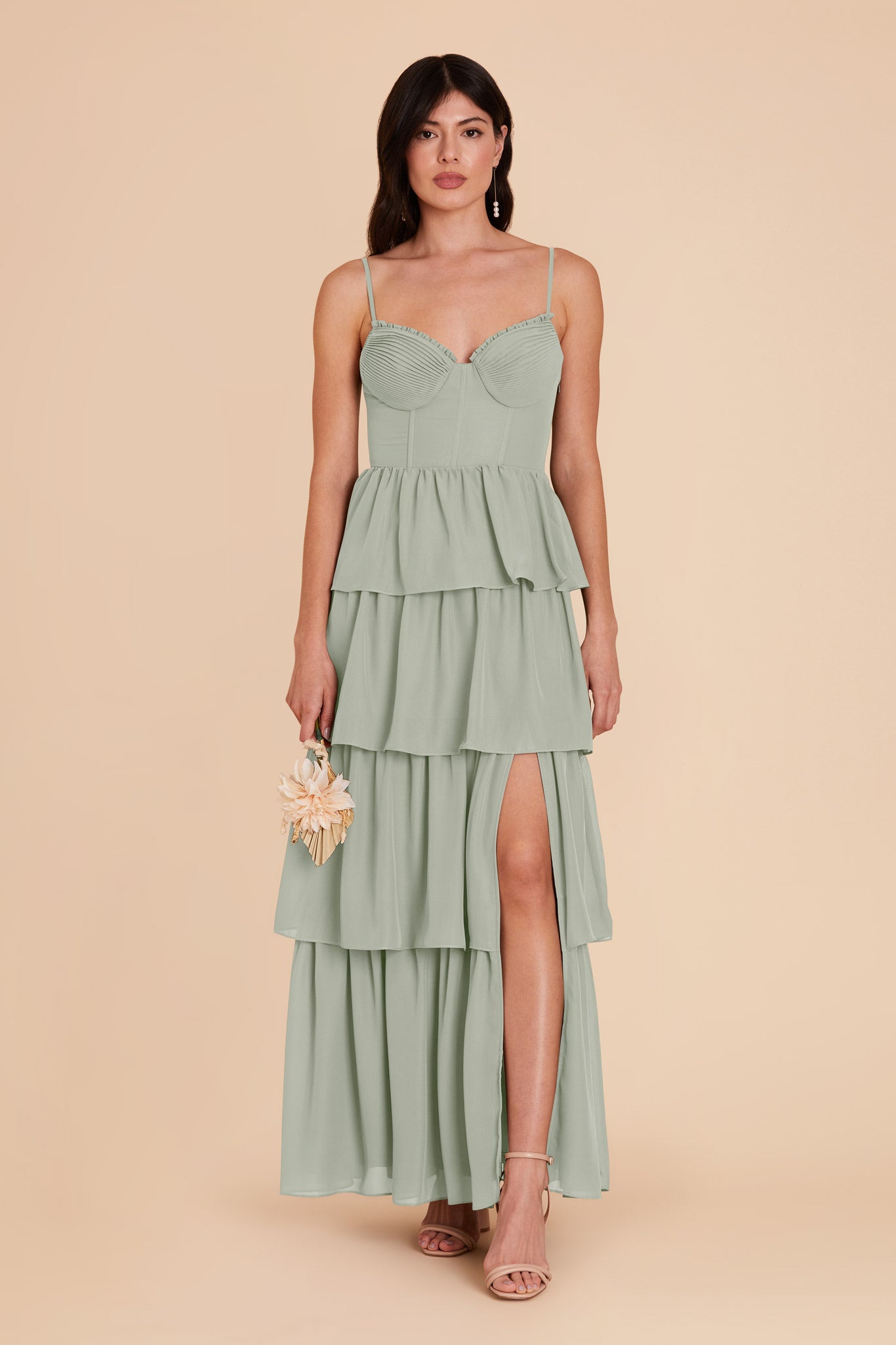 Sage Lola Chiffon Dress by Birdy Grey