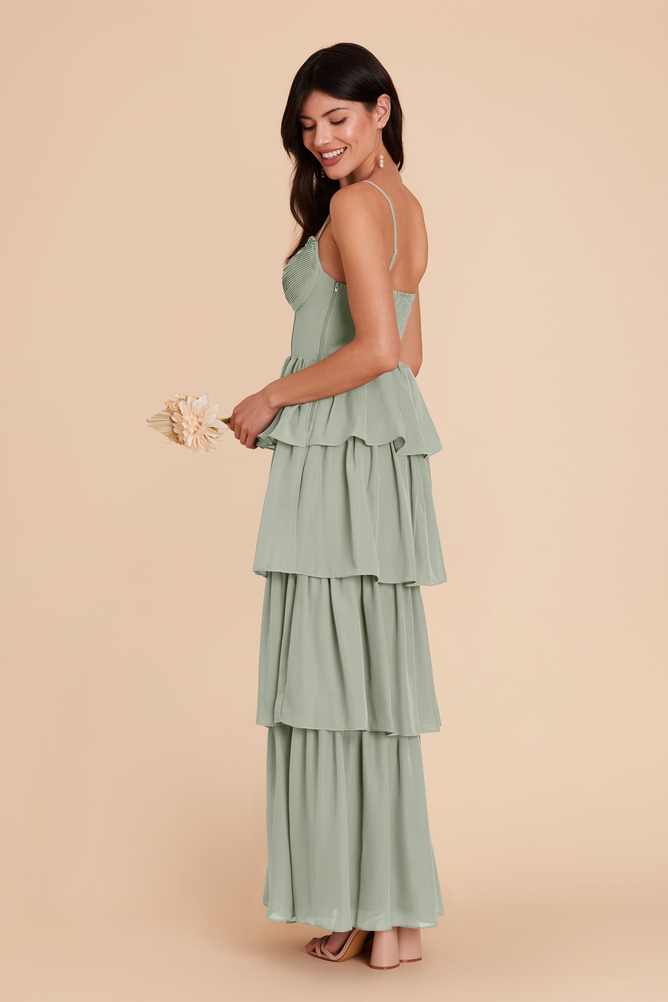 Sage Lola Chiffon Dress by Birdy Grey