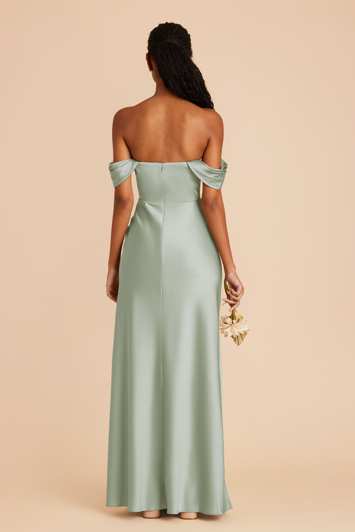 Sage Mia Matte Satin Dress by Birdy Grey