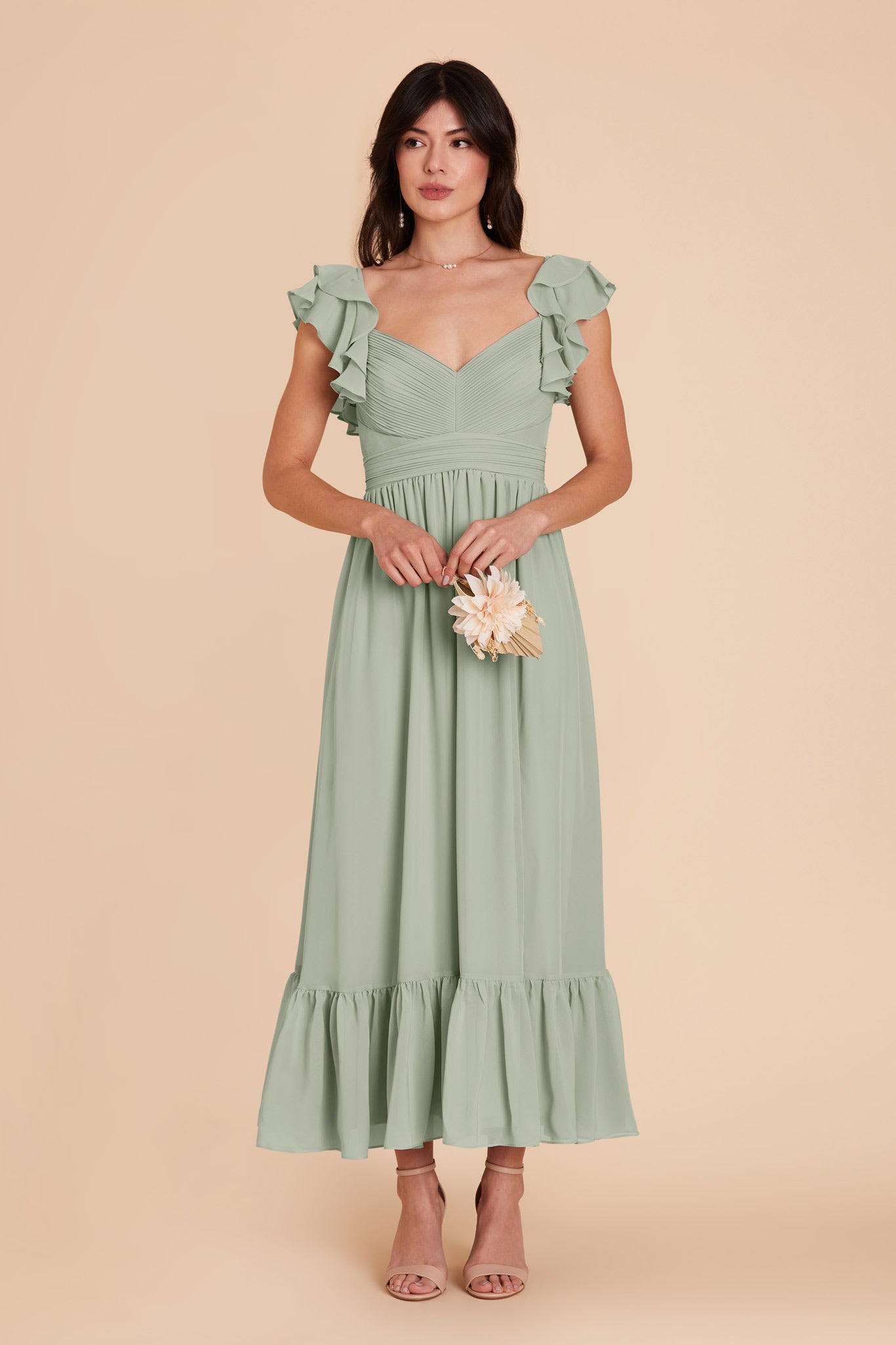 Sage Michelle chiffon Dress by Birdy Grey